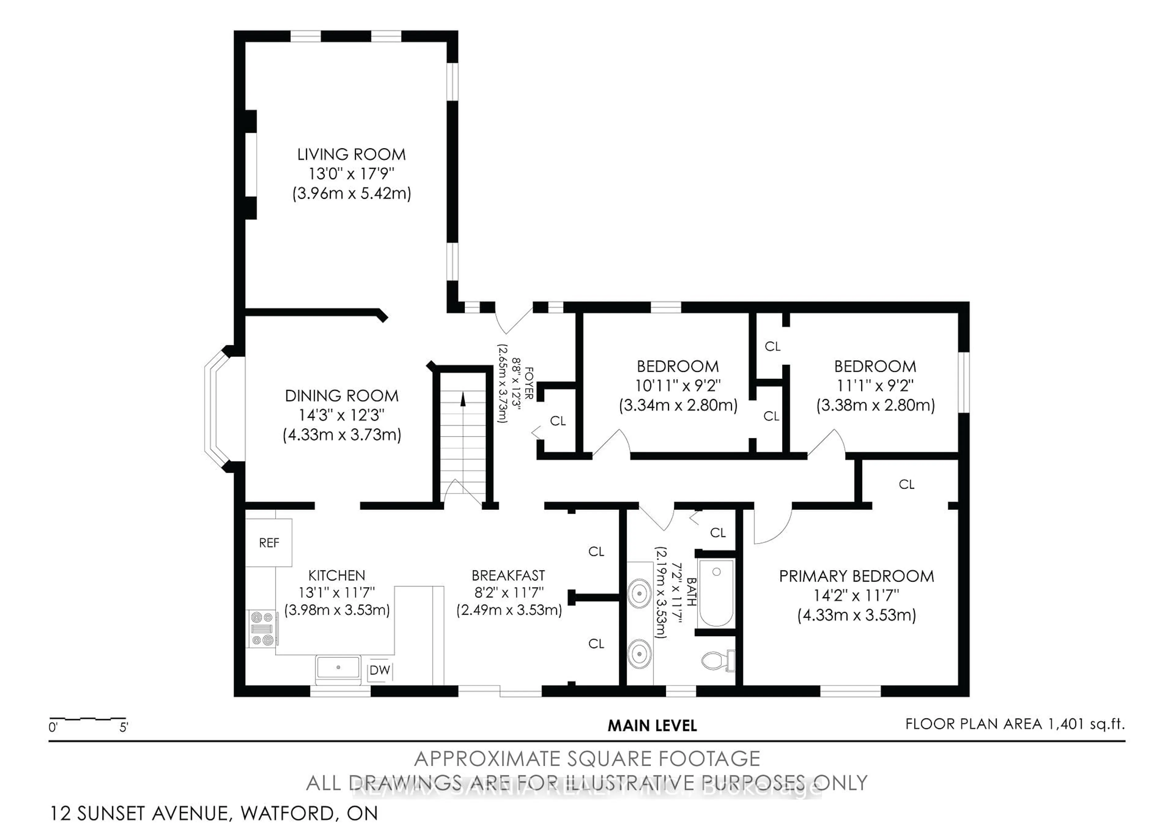 Floor plan for 12 Sunset Ave, Warwick Ontario N0M 1S0