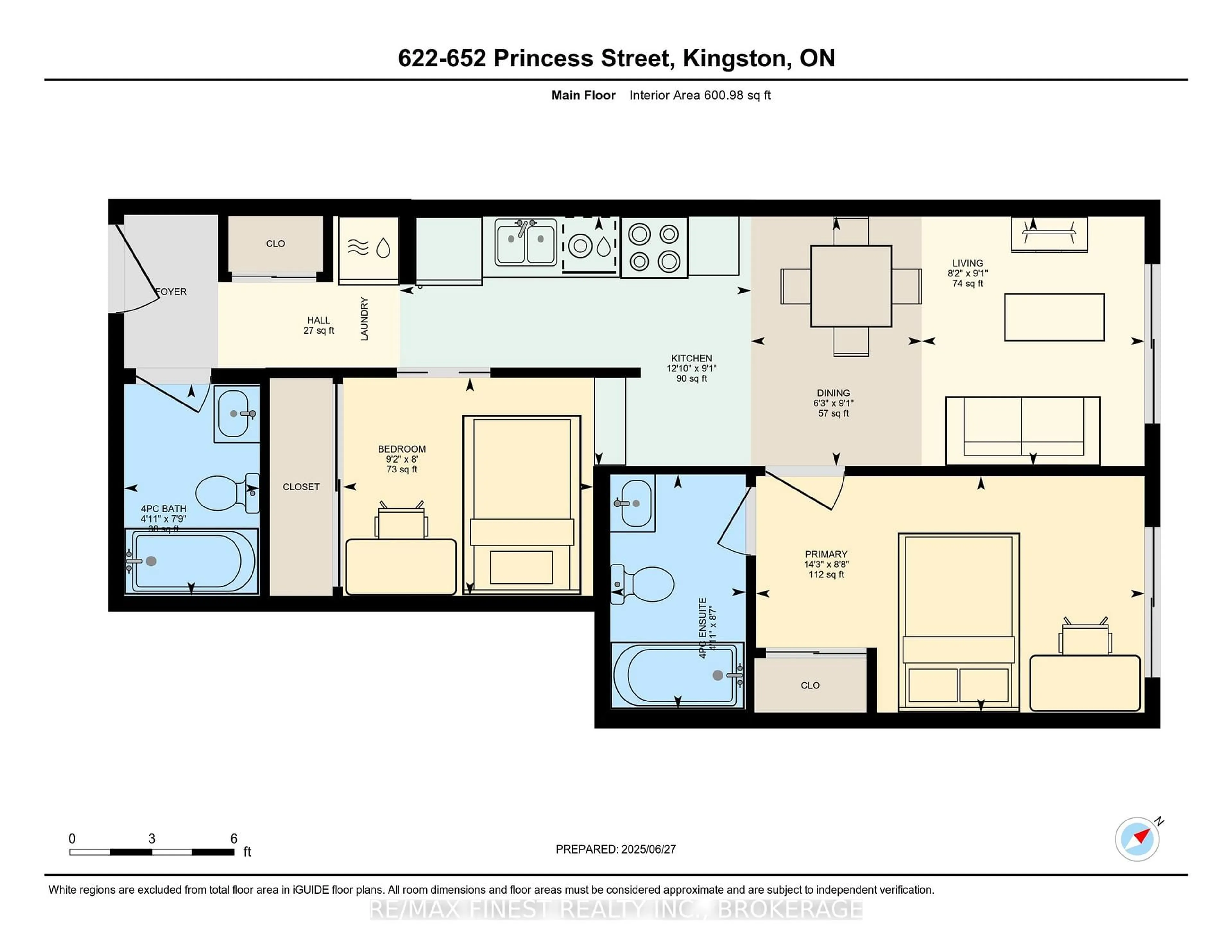 Floor plan for 652 Princess St #622, Kingston Ontario K7L 1E5