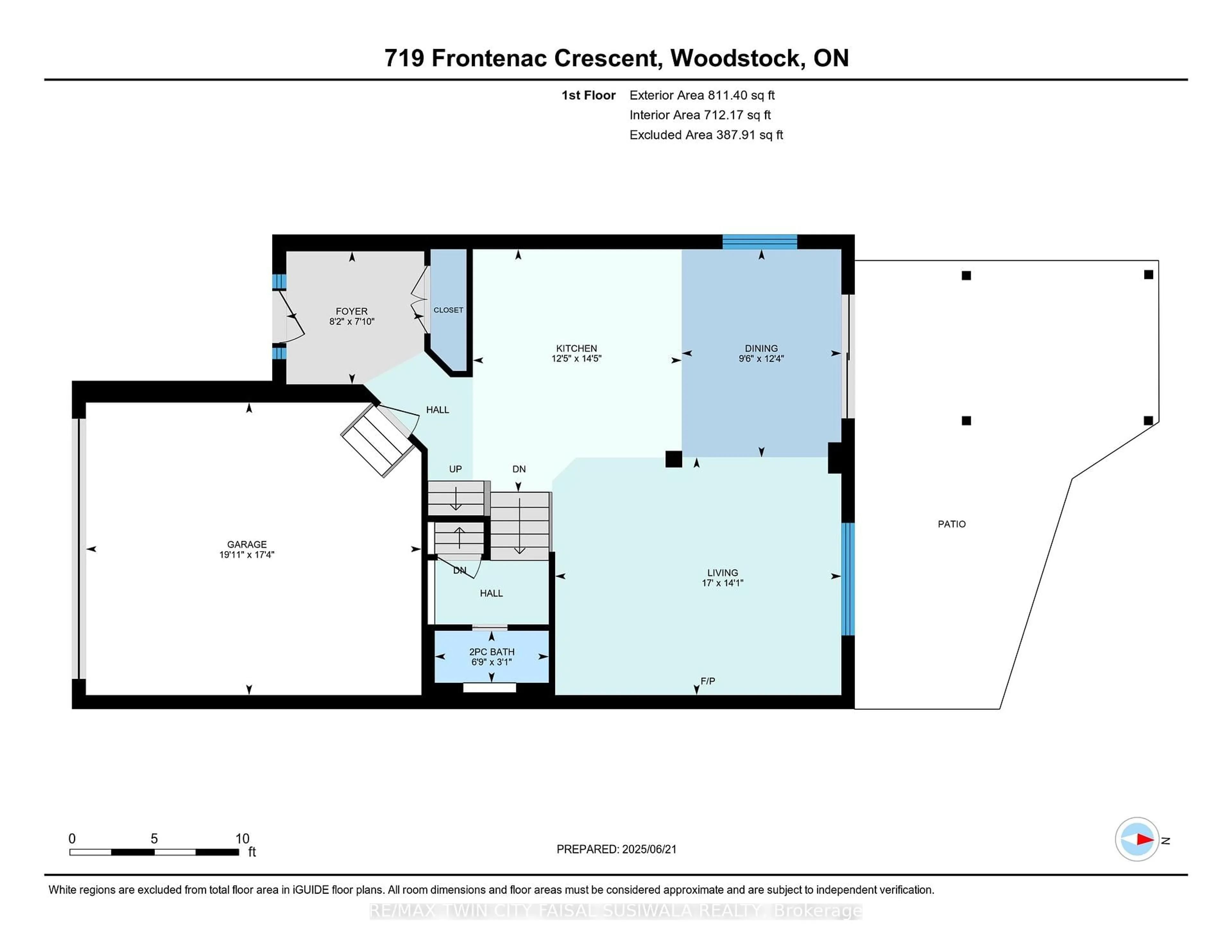 Floor plan for 719 Frontenac Cres, Woodstock Ontario N4V 0B1