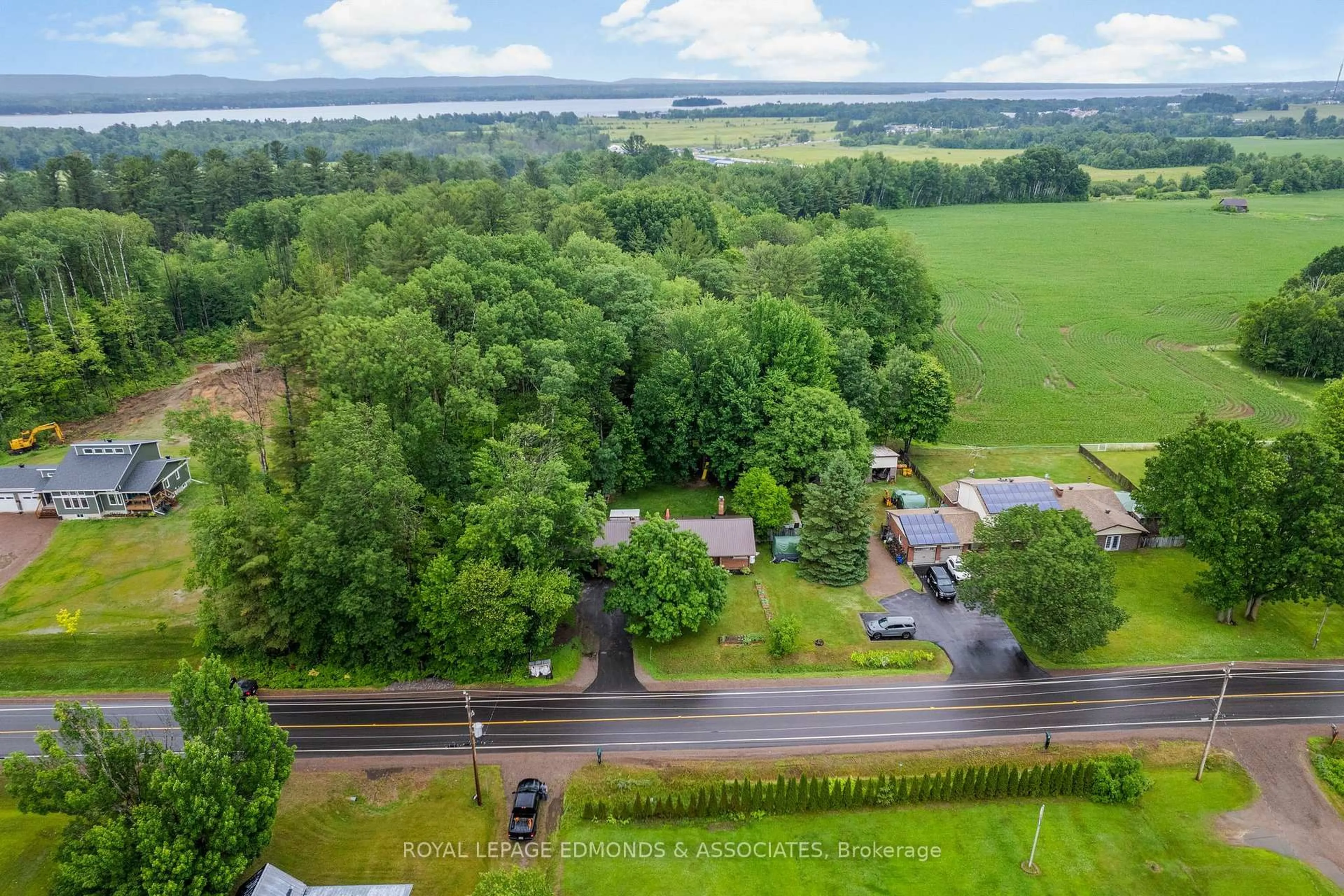 A pic from outside/outdoor area/front of a property/back of a property/a pic from drone, water/lake/river/ocean view for 3624 B Line Rd, Petawawa Ontario K8A 6W7