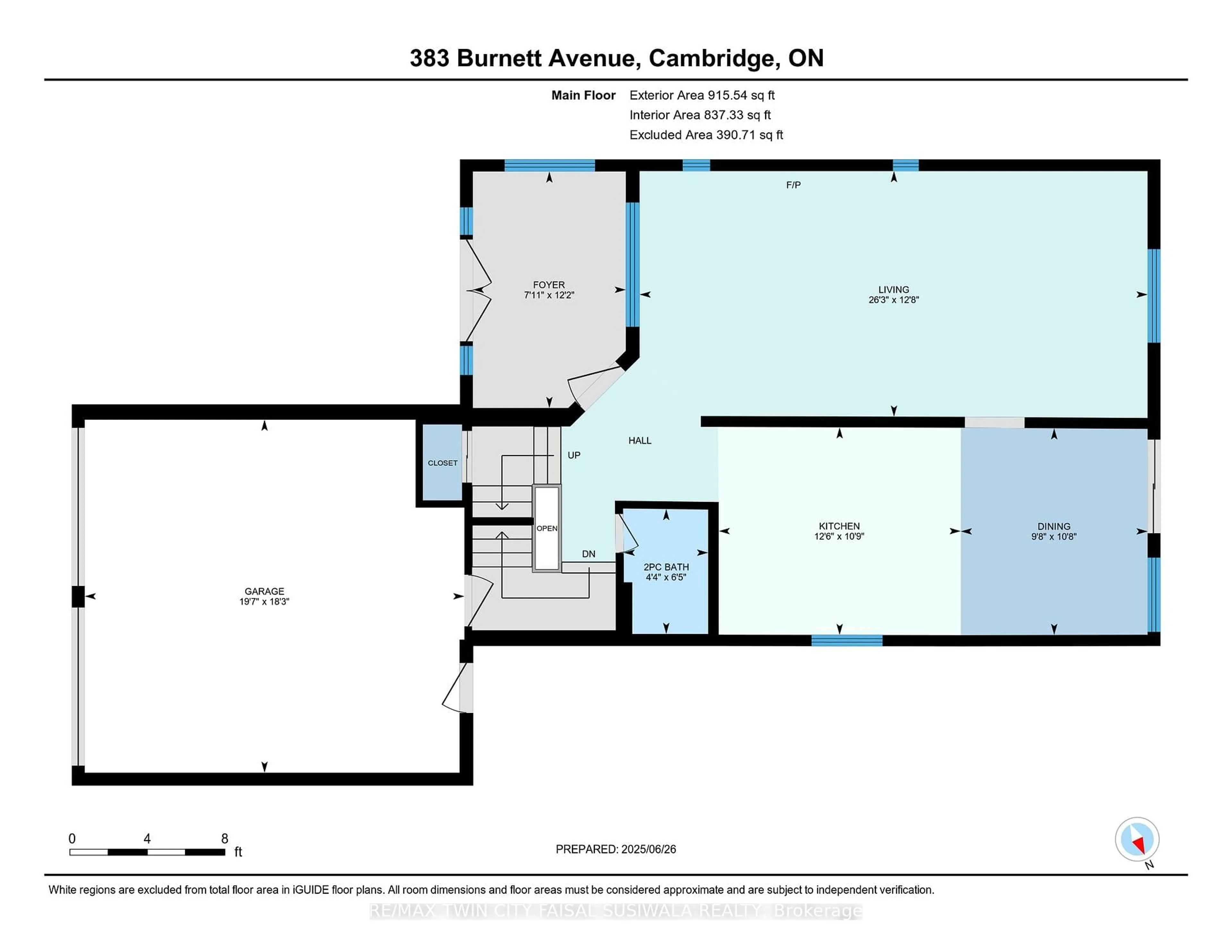 Floor plan for 383 Burnett Ave, Cambridge Ontario N1T 1G7