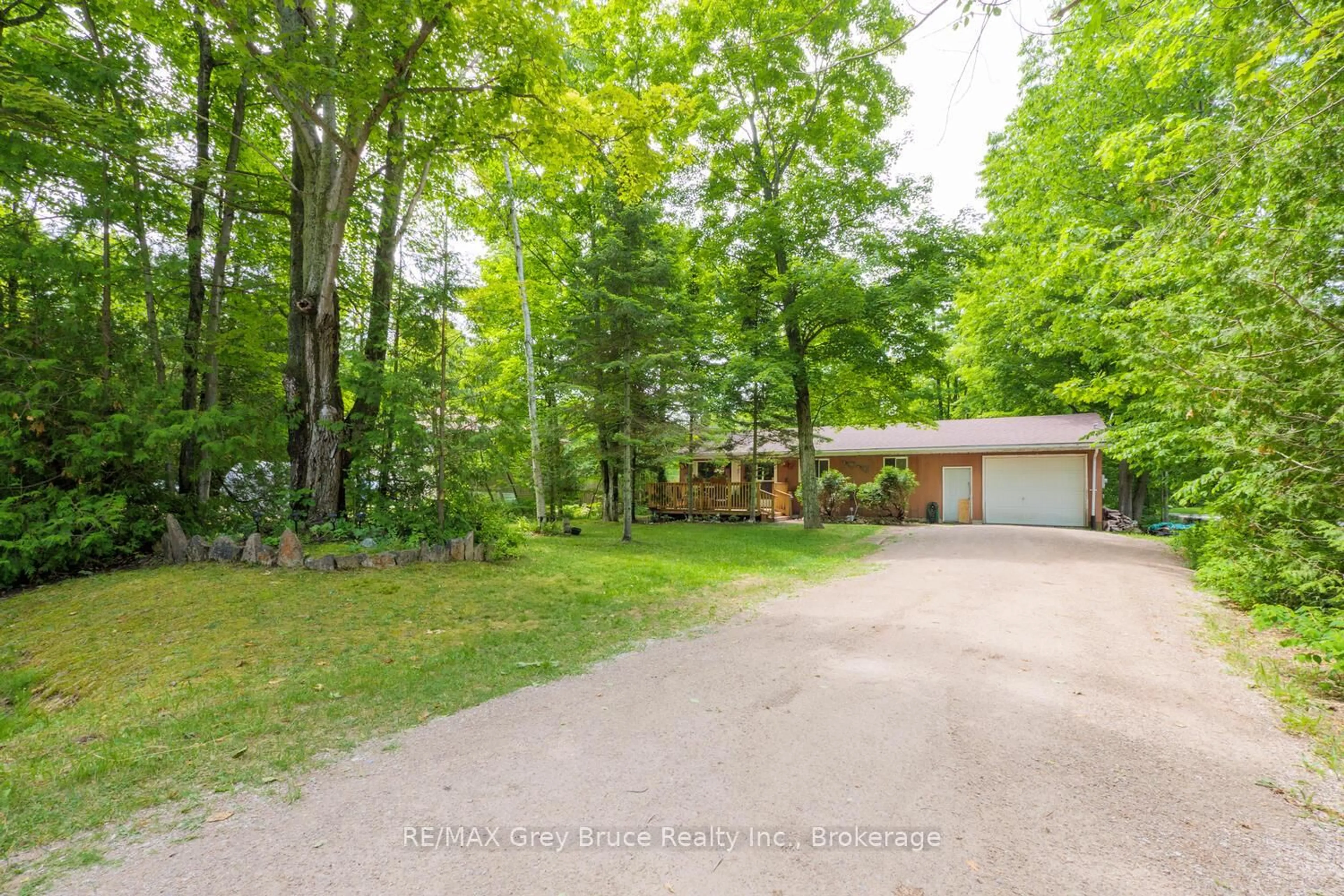 A pic from outside/outdoor area/front of a property/back of a property/a pic from drone, forest/trees view for 46 Rolling Hills Dr, South Bruce Peninsula Ontario N0H 2T0