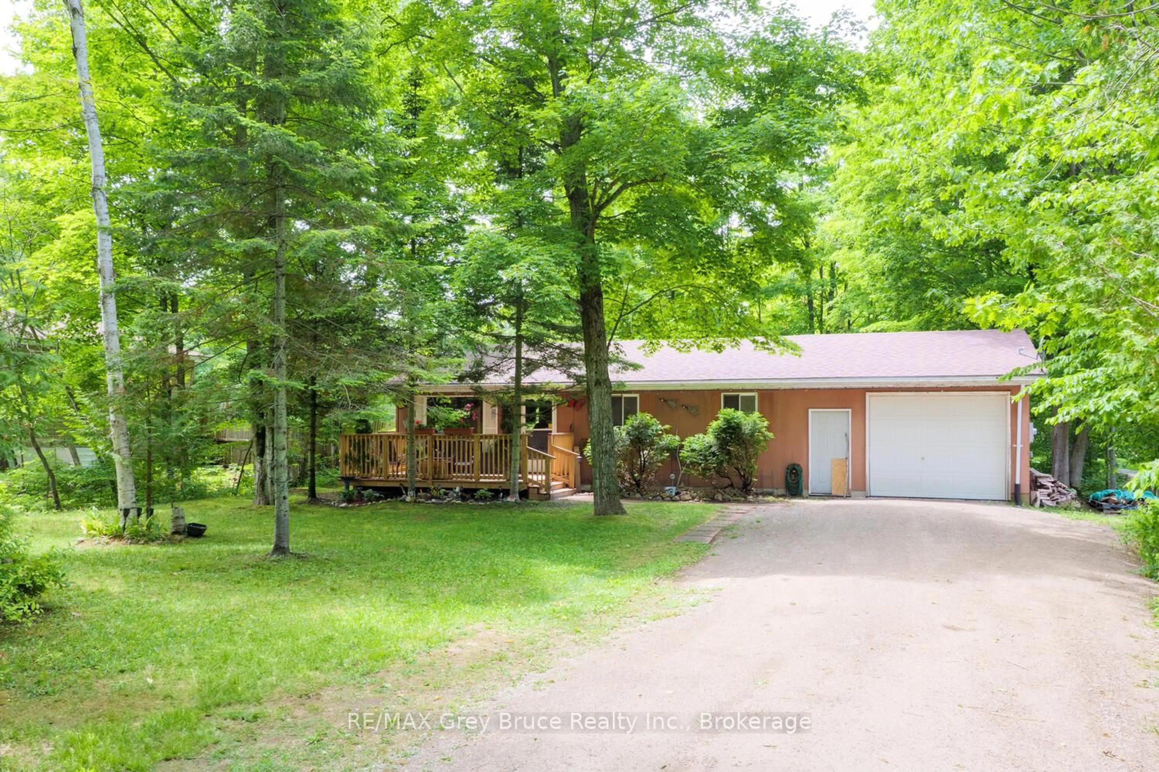 A pic from outside/outdoor area/front of a property/back of a property/a pic from drone, forest/trees view for 46 Rolling Hills Dr, South Bruce Peninsula Ontario N0H 2T0
