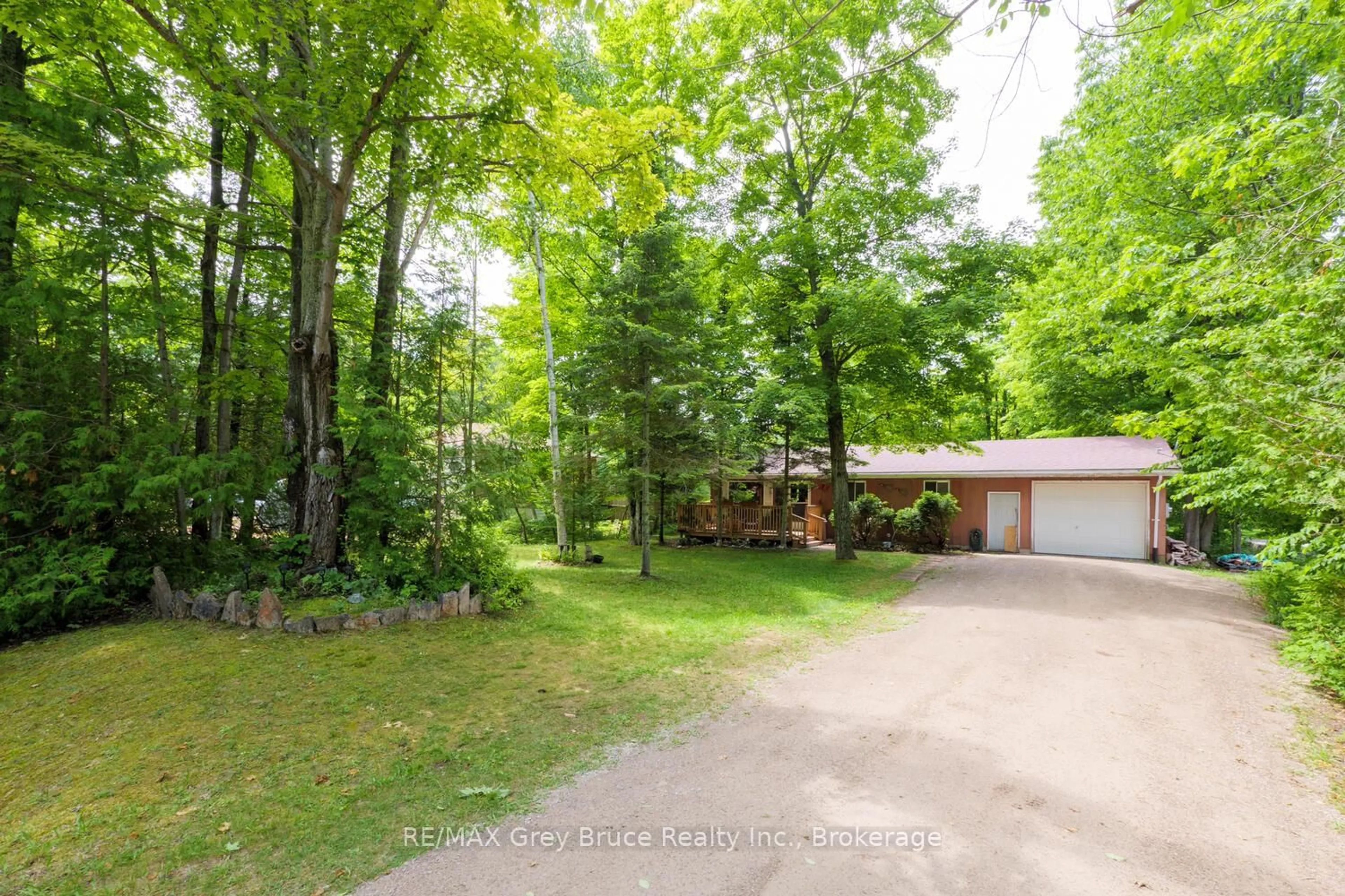 A pic from outside/outdoor area/front of a property/back of a property/a pic from drone, forest/trees view for 46 Rolling Hills Dr, South Bruce Peninsula Ontario N0H 2T0