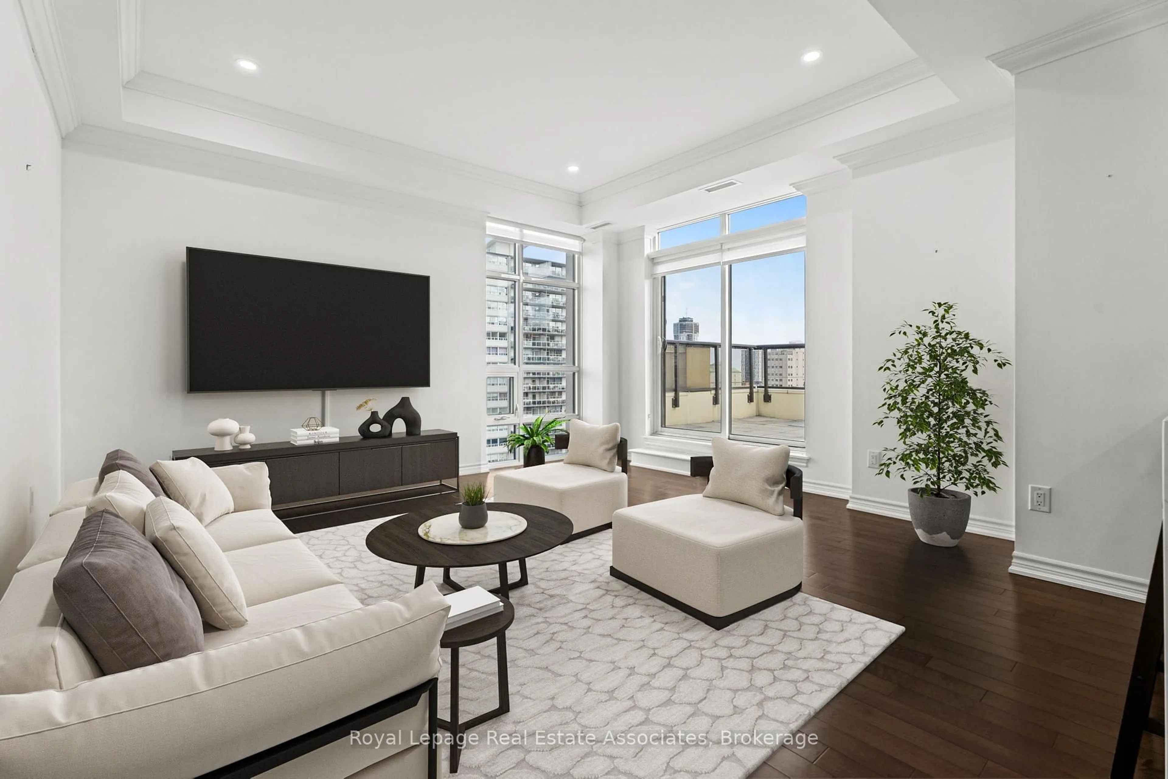 Living room with furniture, unknown for 81 Robinson St #PH1106, Hamilton Ontario L8P 3G1
