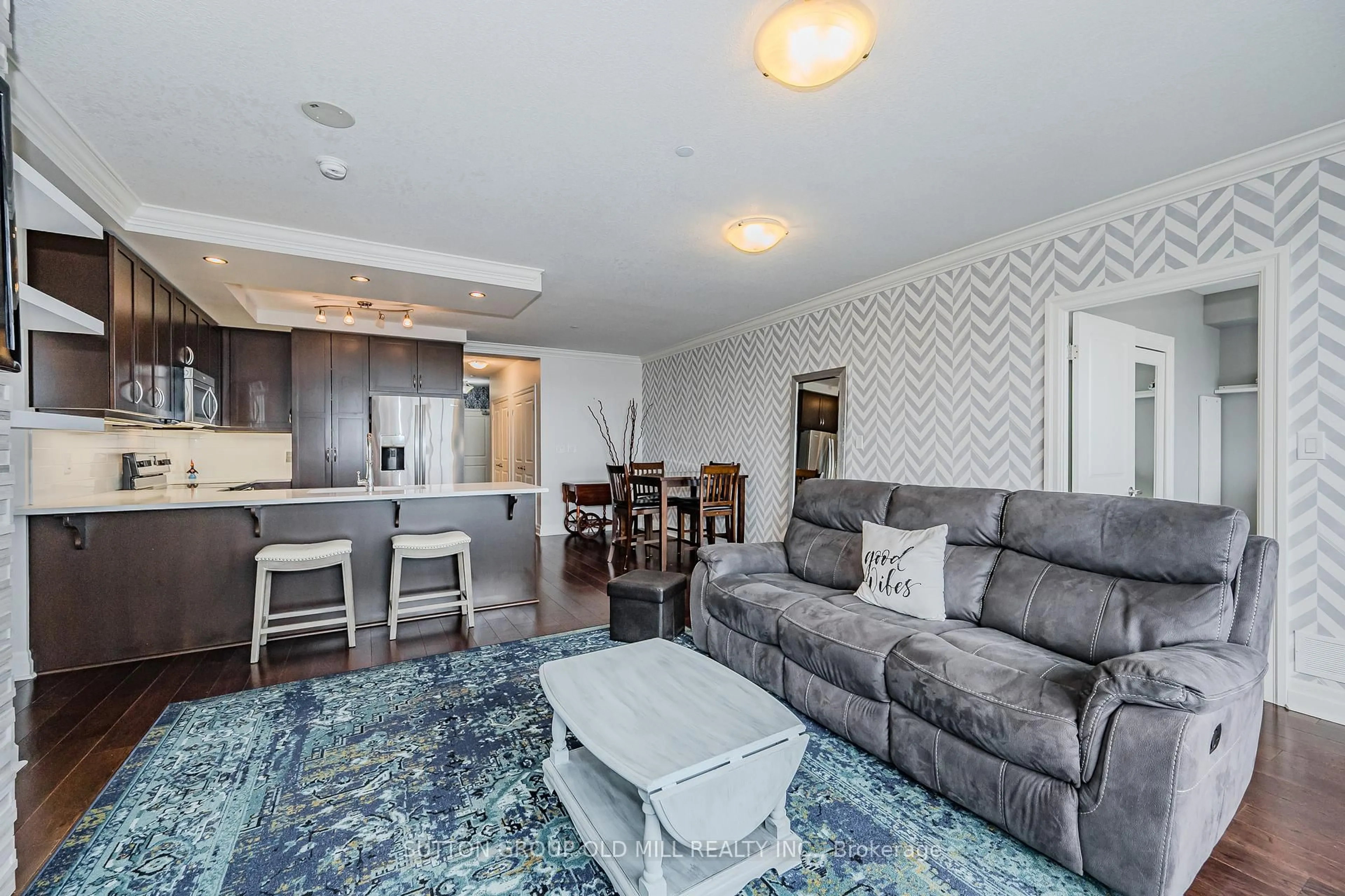 Living room with furniture, unknown for 150 Wellington St #805, Guelph Ontario N1H 3R2