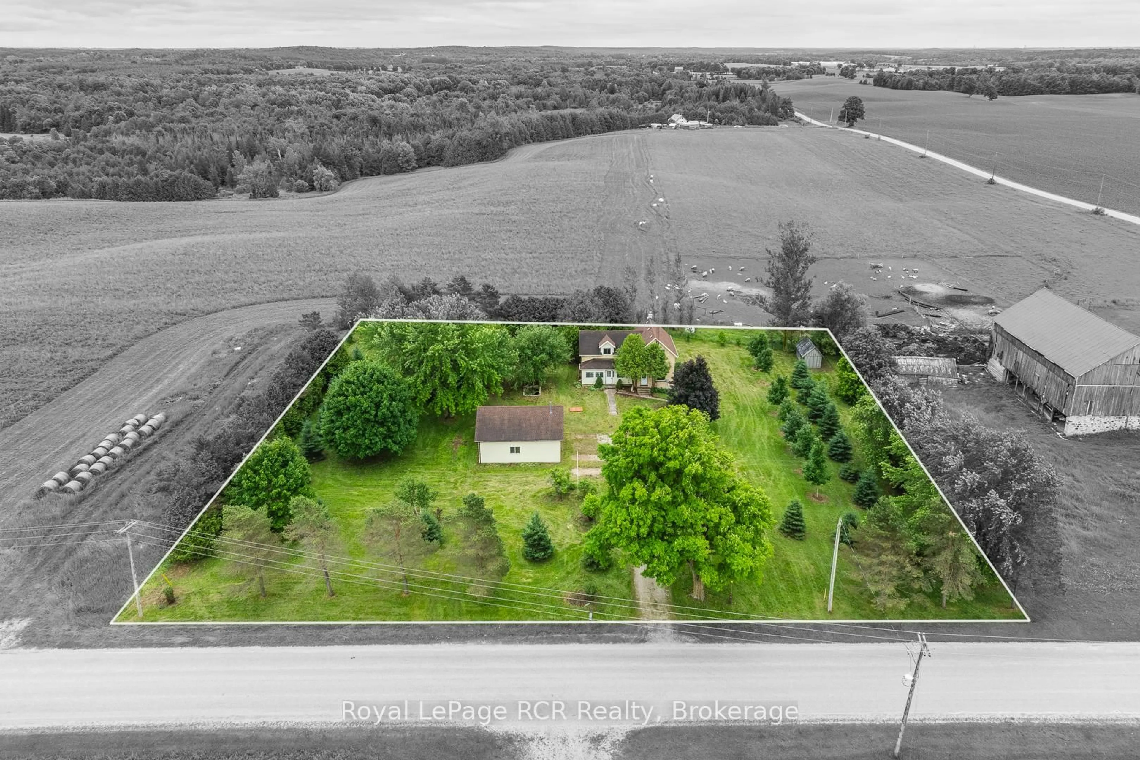A pic from outside/outdoor area/front of a property/back of a property/a pic from drone, unknown for 422014 Concession 6 NDR, West Grey Ontario N0G 1S0