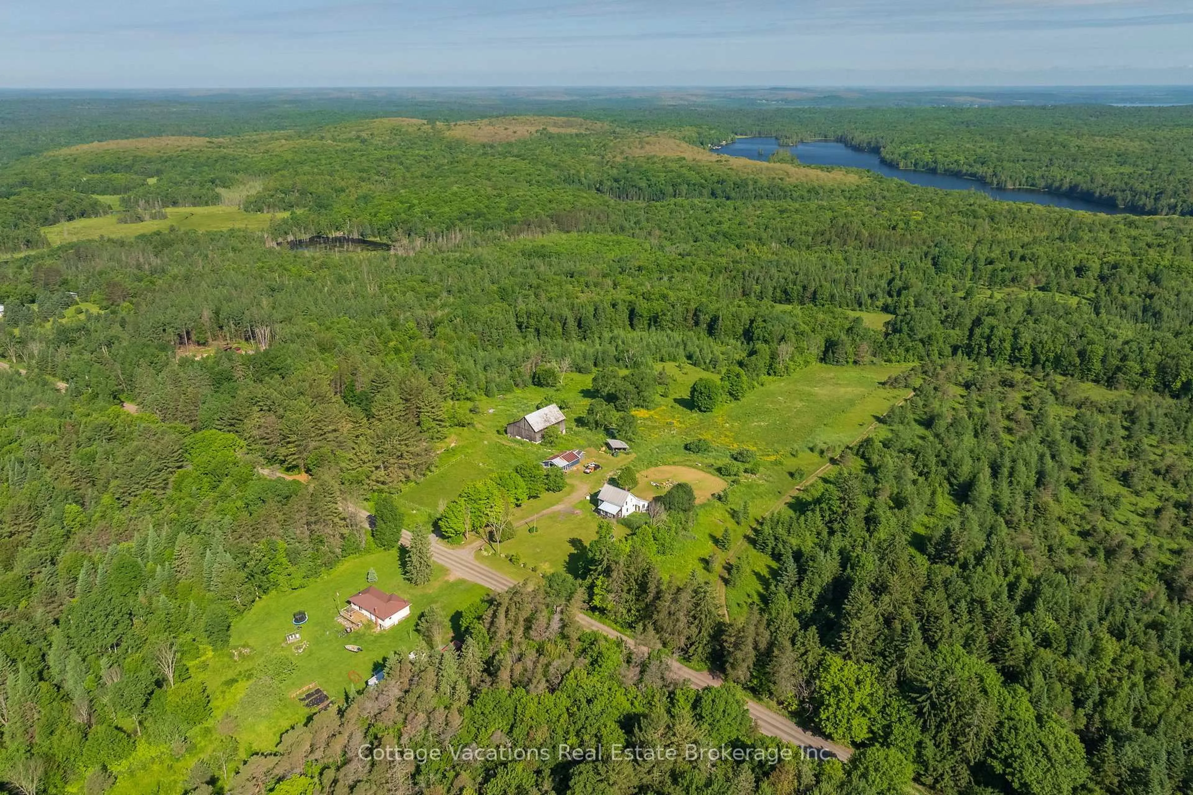 A pic from outside/outdoor area/front of a property/back of a property/a pic from drone, water/lake/river/ocean view for 1678 Fern Glen Rd, Perry Ontario P0A 1J0