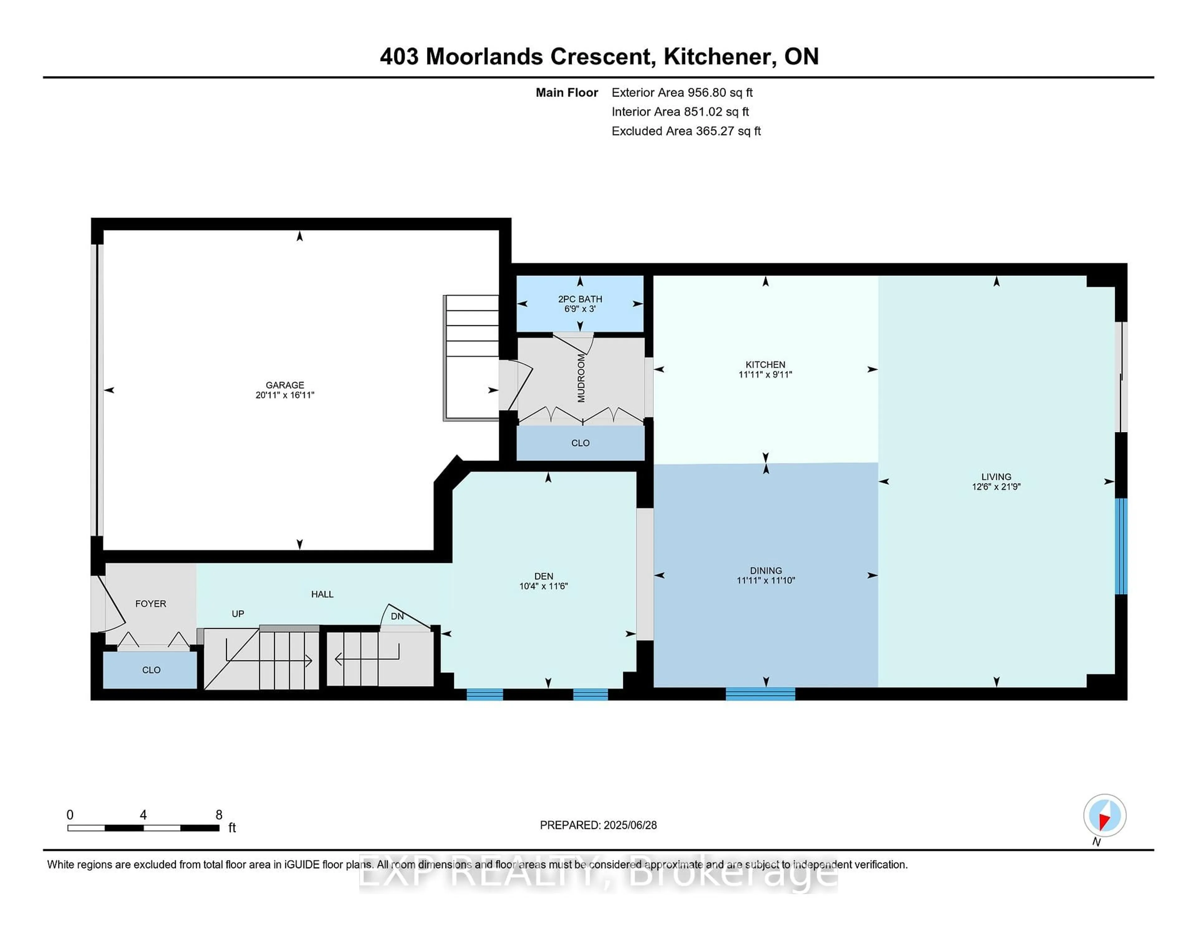 Floor plan for 403 Moorlands Cres, Kitchener Ontario N2P 0C9