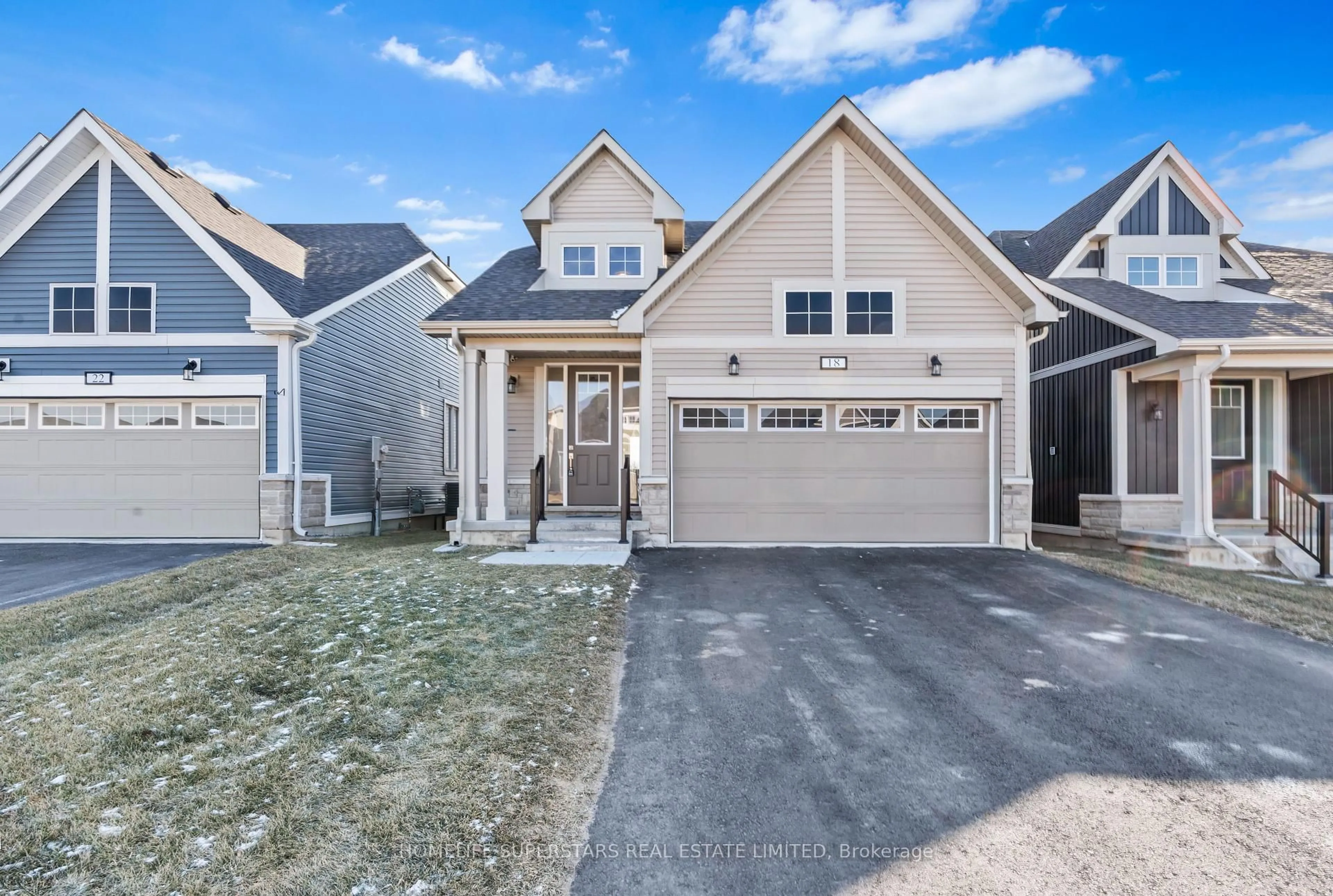 Home with vinyl exterior material, street for 18 Oakmont Dr, Bath Ontario K0H 1G0