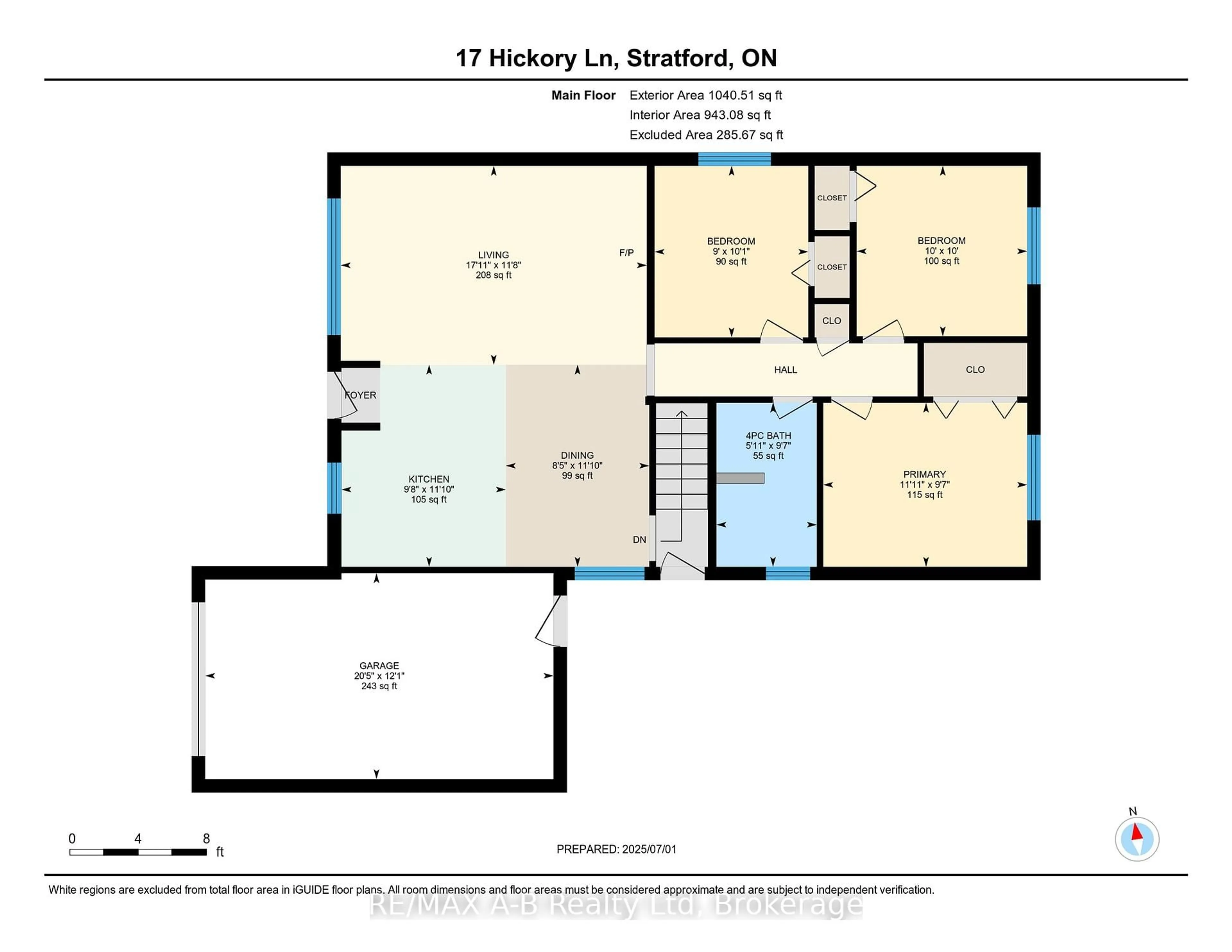 Floor plan for 17 HICKORY Line, Stratford Ontario N5A 6Y5