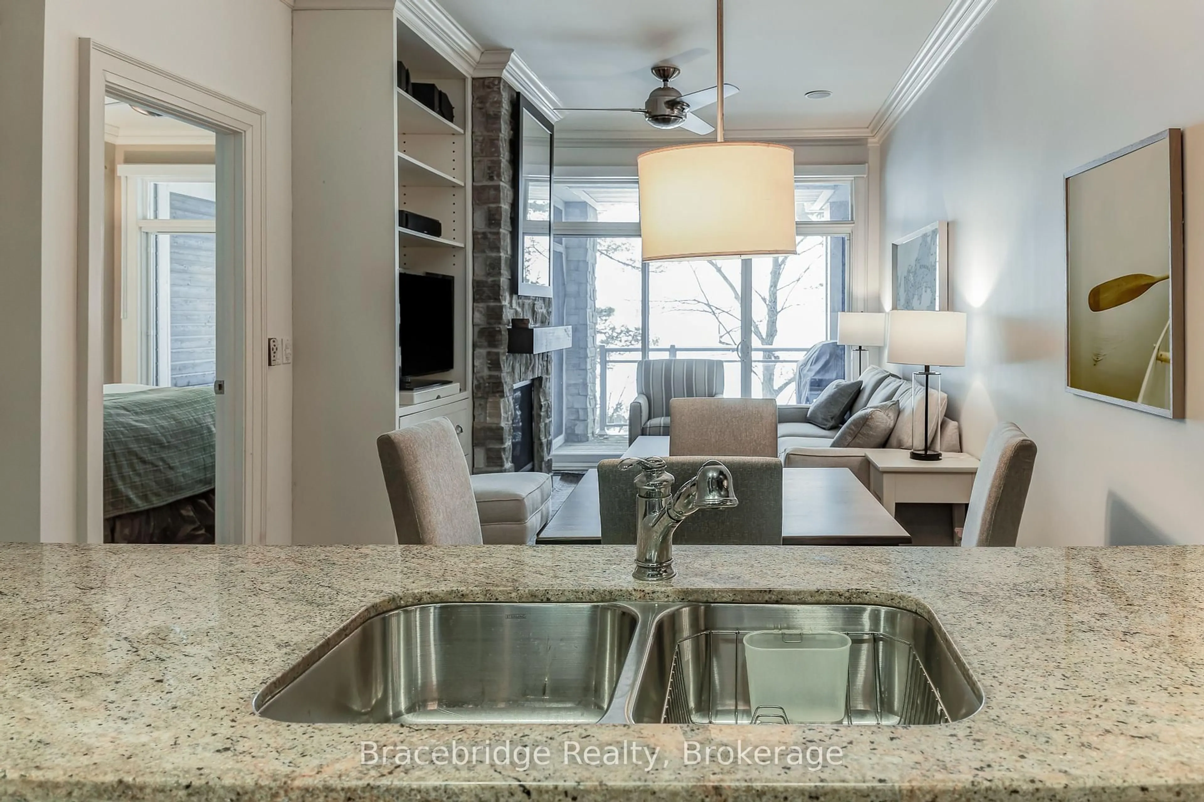Open concept kitchen, ceramic/tile floor for 1869 Muskoka 118 Rd #A102-A1&A2, Muskoka Lakes Ontario P1L 1W8