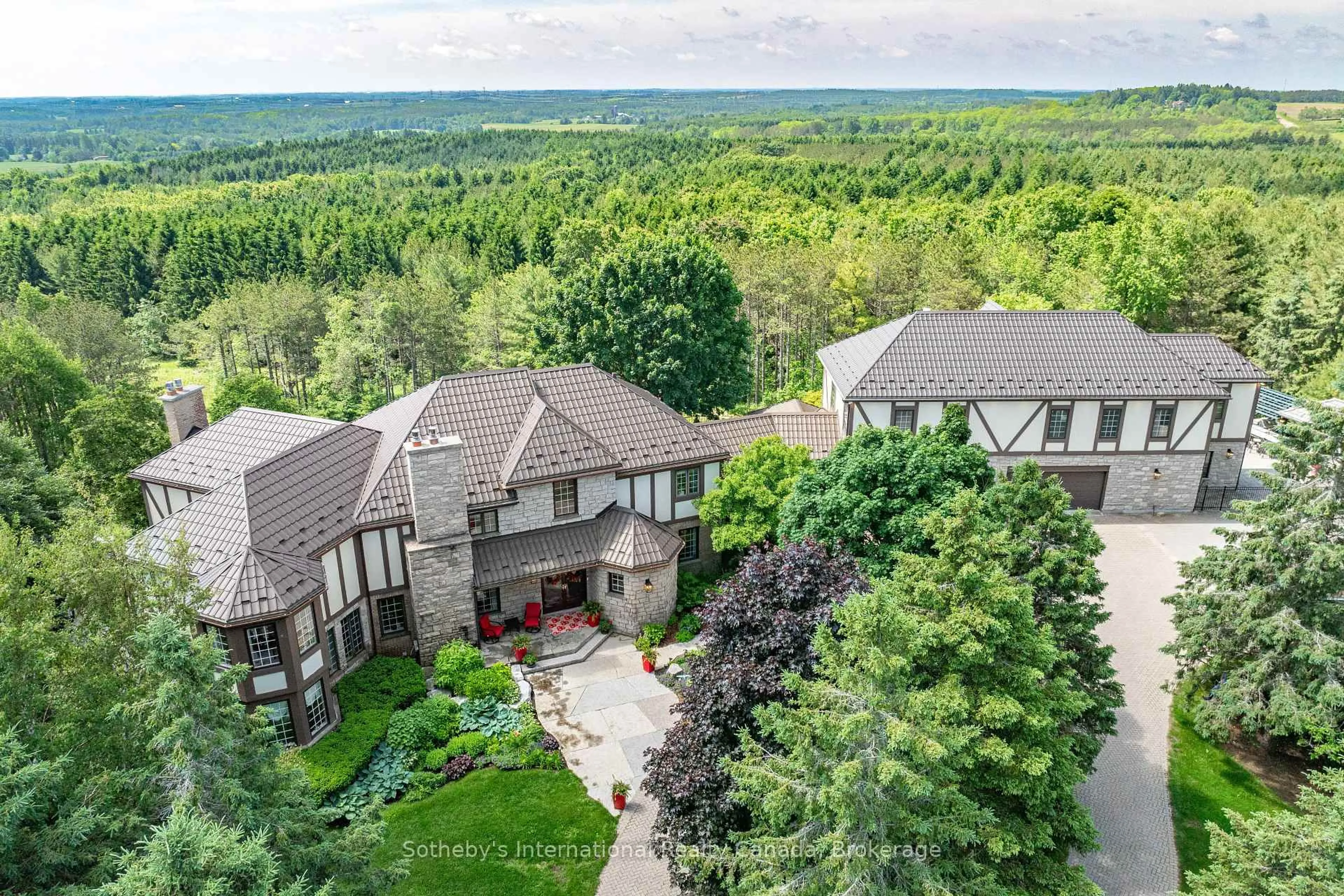 A pic from outside/outdoor area/front of a property/back of a property/a pic from drone, forest/trees view for 9255 Sideroad 27, Erin Ontario L4L 1A7