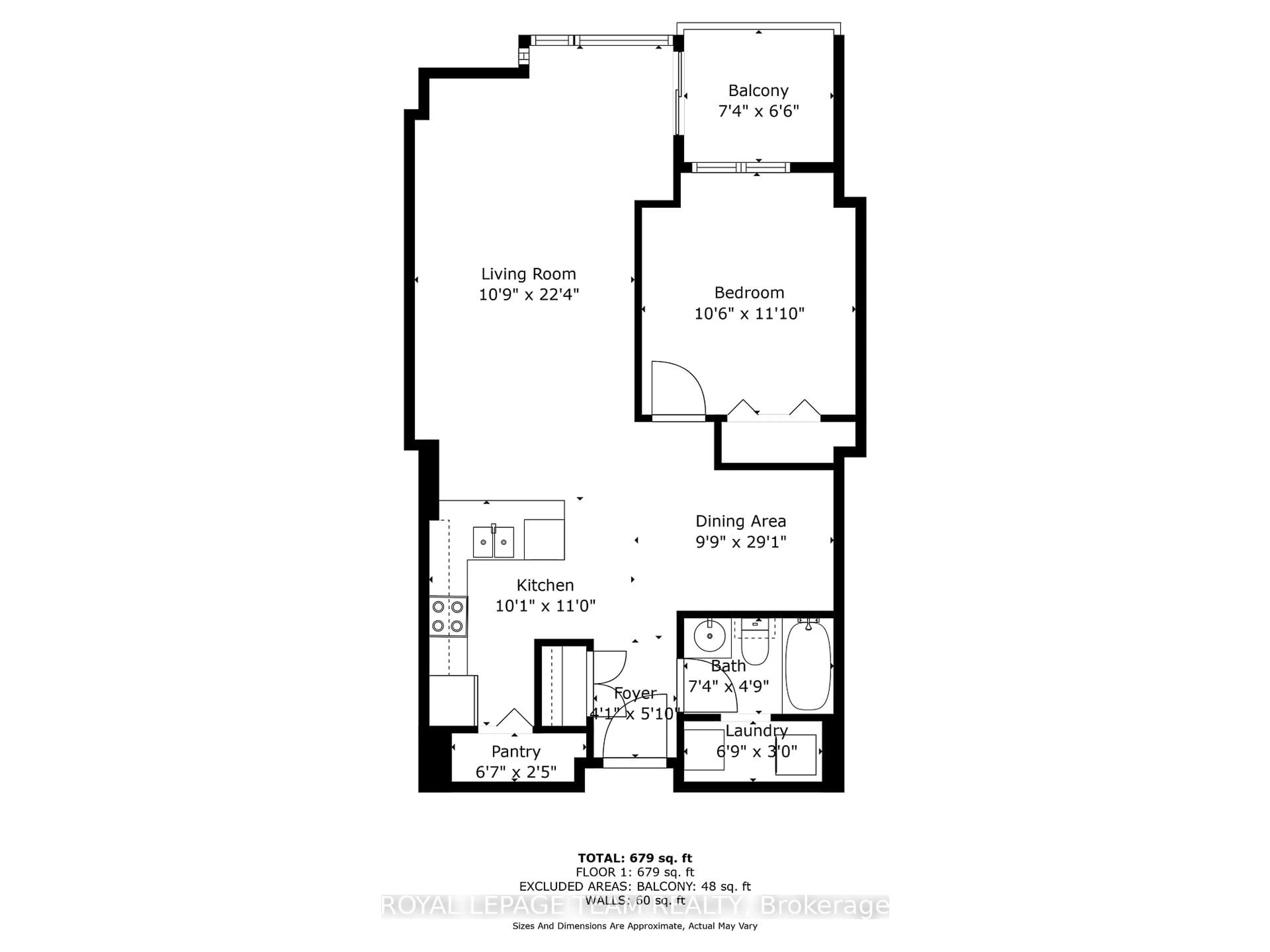 Floor plan for 200 Lett St #316, Ottawa Ontario K1R 0A7
