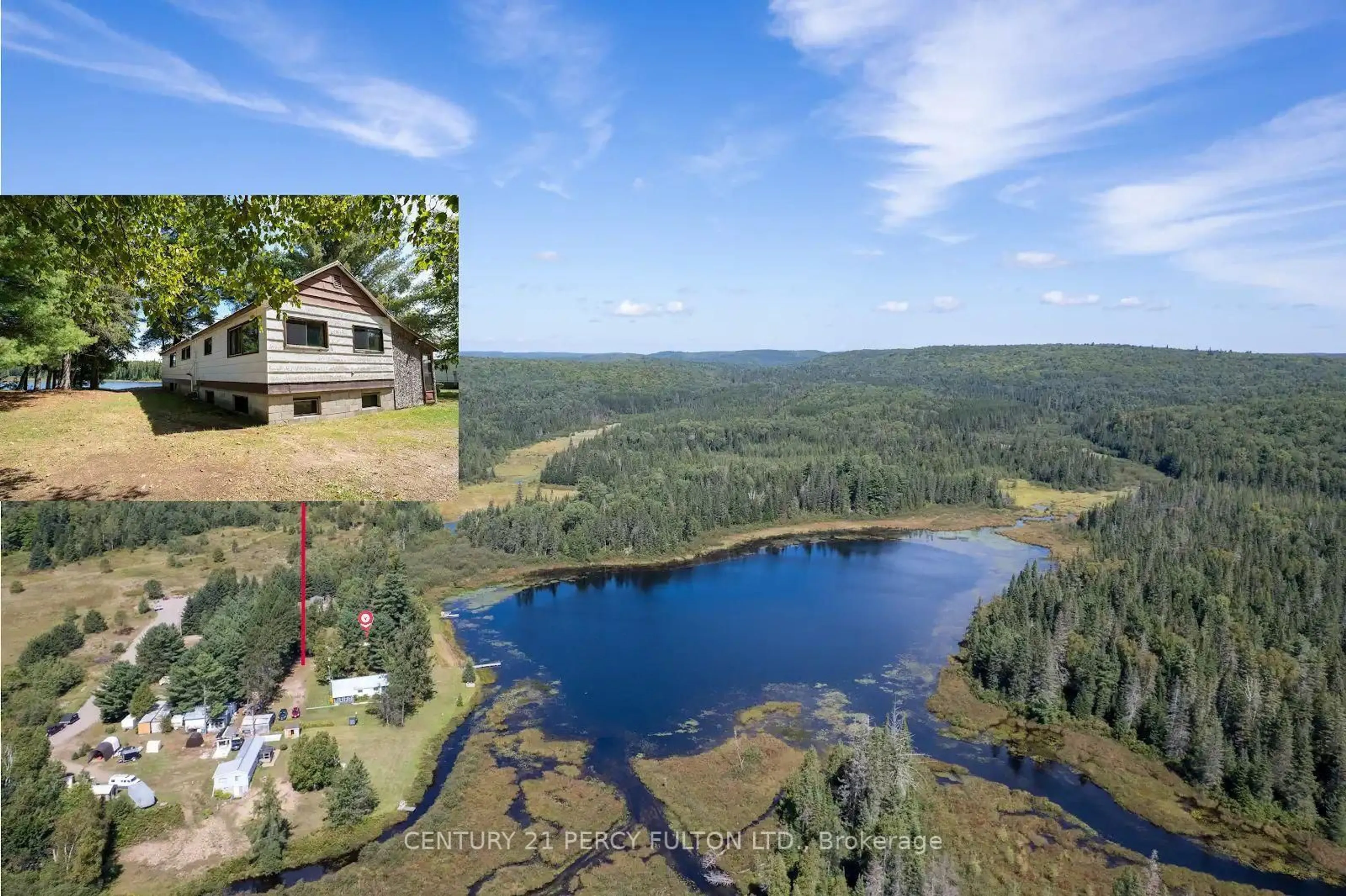 A pic from outside/outdoor area/front of a property/back of a property/a pic from drone, water/lake/river/ocean view for 100 B Baragars Rd, Maynooth Ontario K0L 2K0