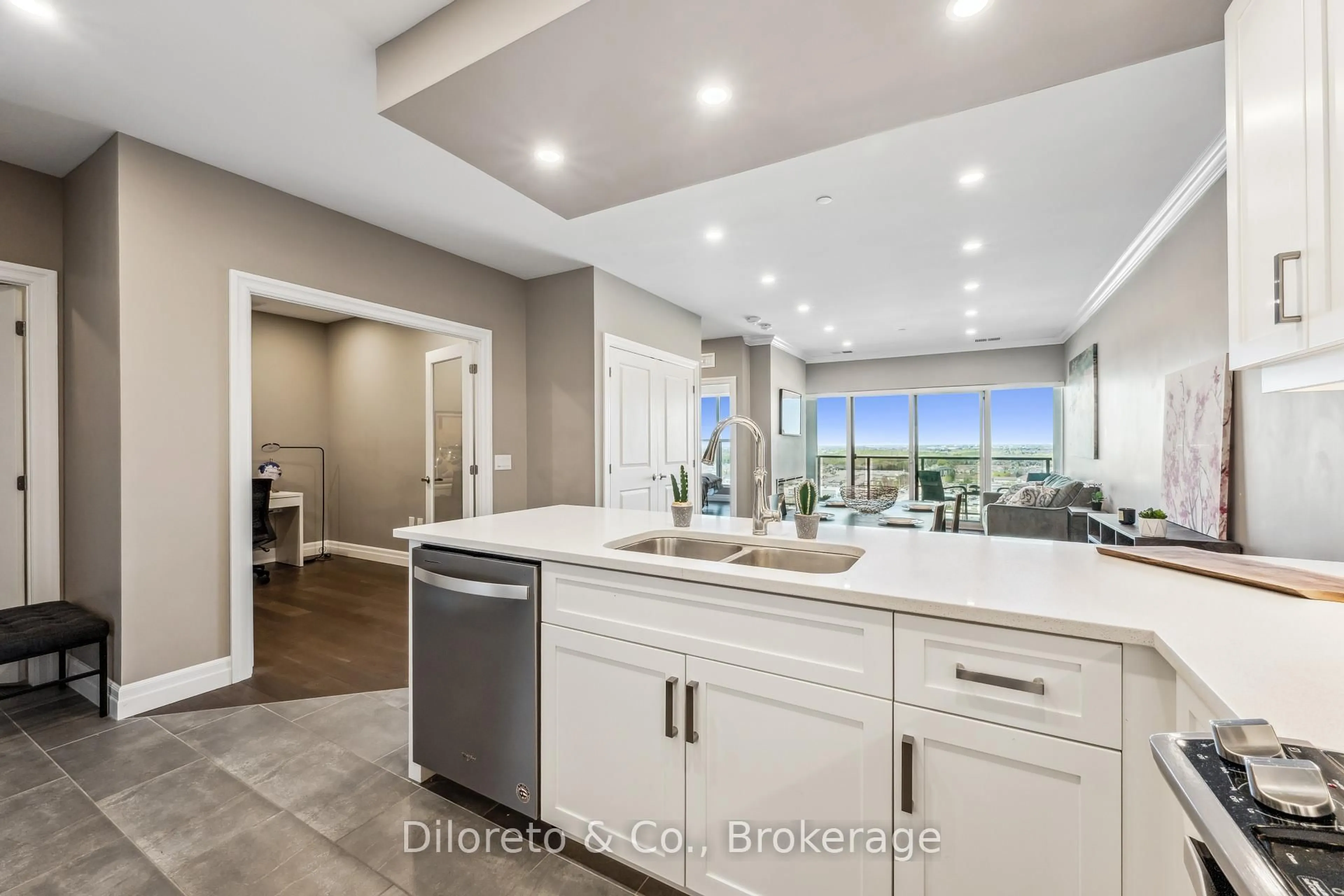 Open concept kitchen, ceramic/tile floor for 1878 Gordon St #1005, Guelph Ontario N1L 0P4