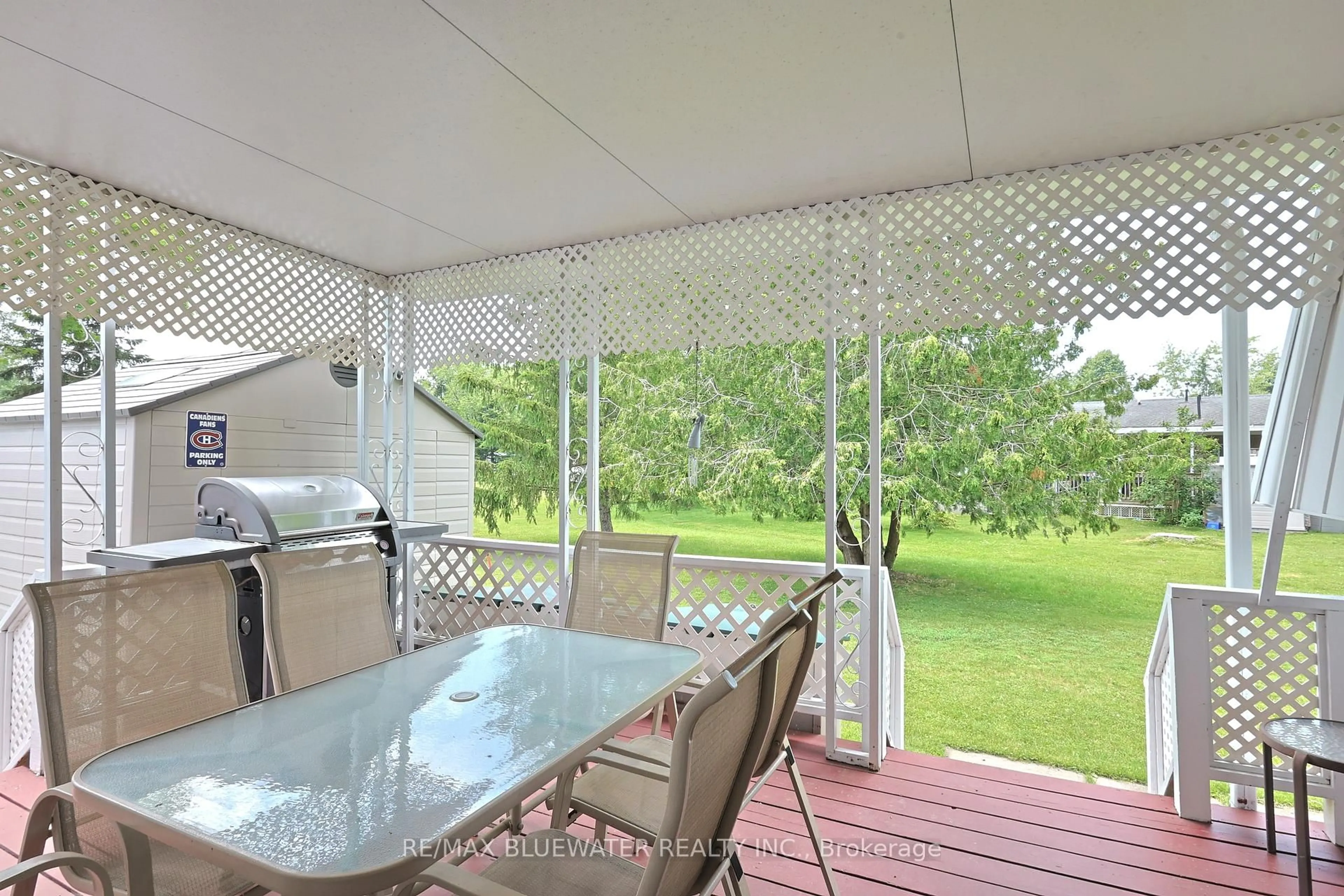 Patio, water/lake/river/ocean view for 313 Pinetree Lane, South Huron Ontario N0M 1T0