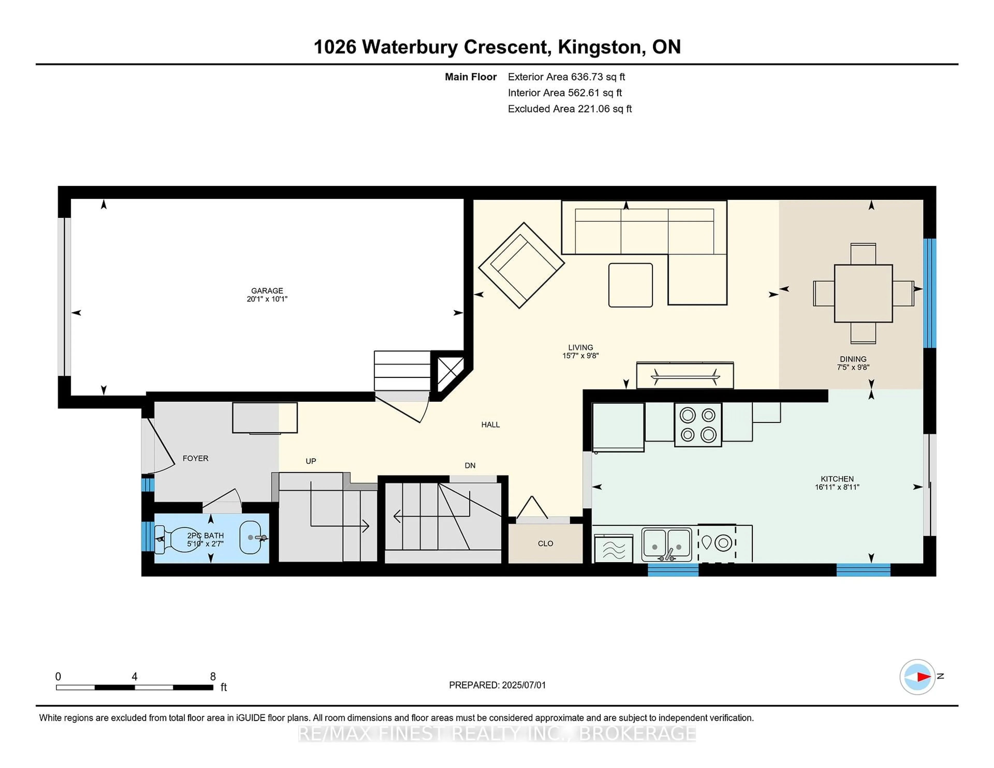 Floor plan for 1026 Waterbury Cres, Kingston Ontario K7M 8V5
