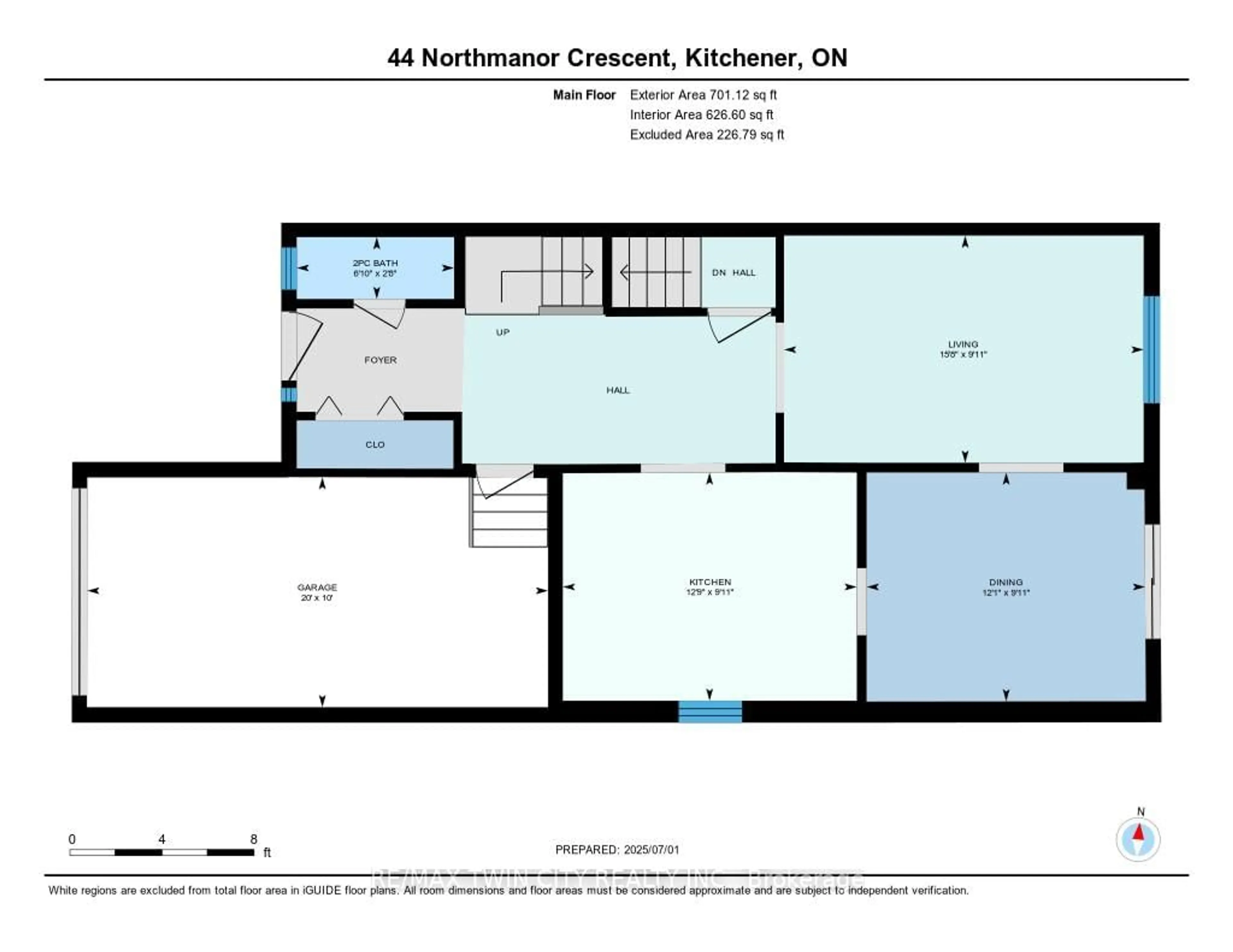 Floor plan for 44 Northmanor Cres, Kitchener Ontario N2N 3C2