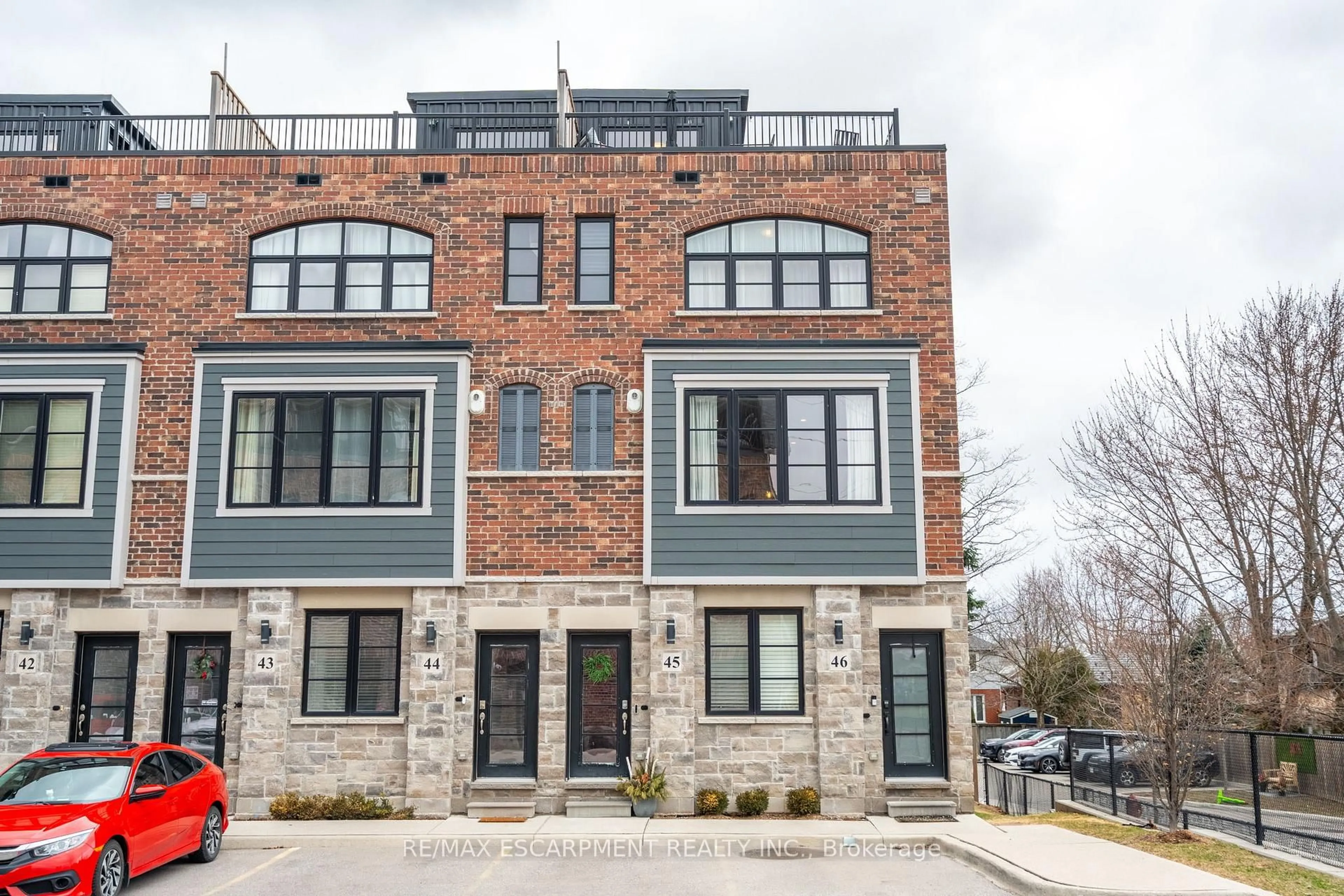 Home with brick exterior material, street for 219 Dundas St #45, Hamilton Ontario L8B 1V9
