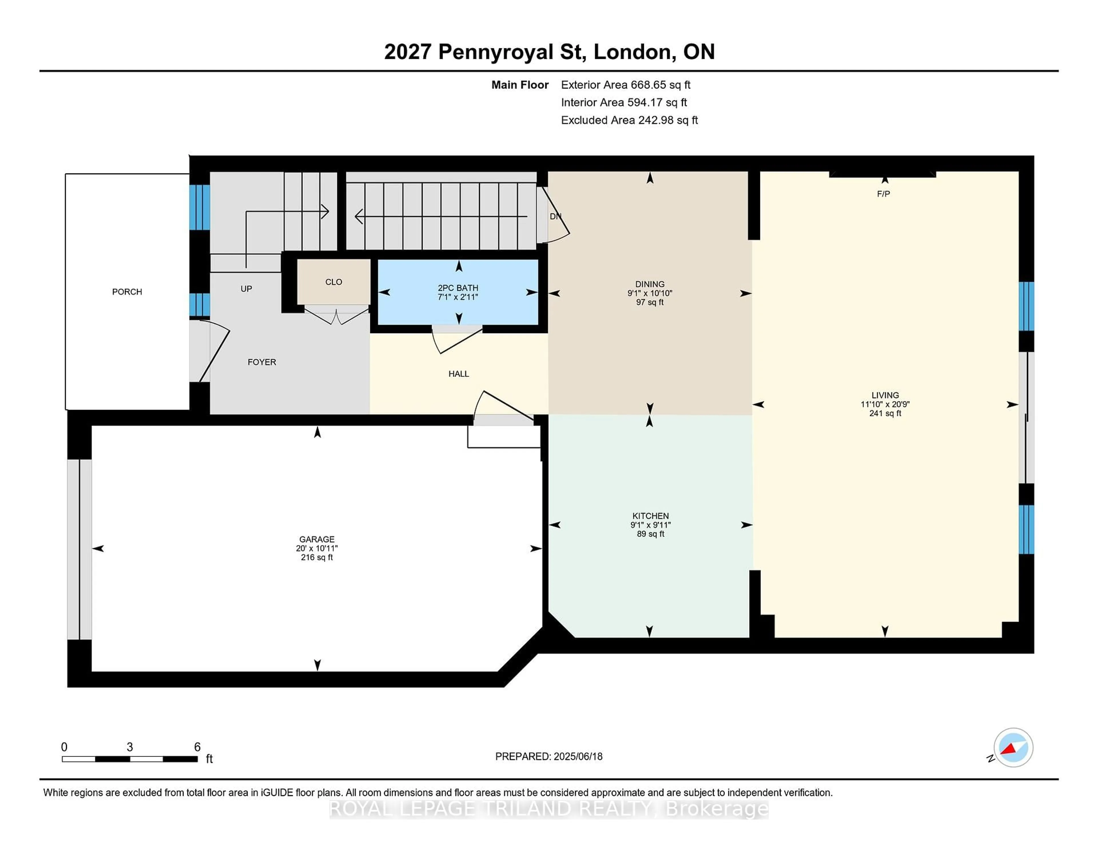 Floor plan for 2027 Pennyroyal St, London North Ontario N5X 0L7