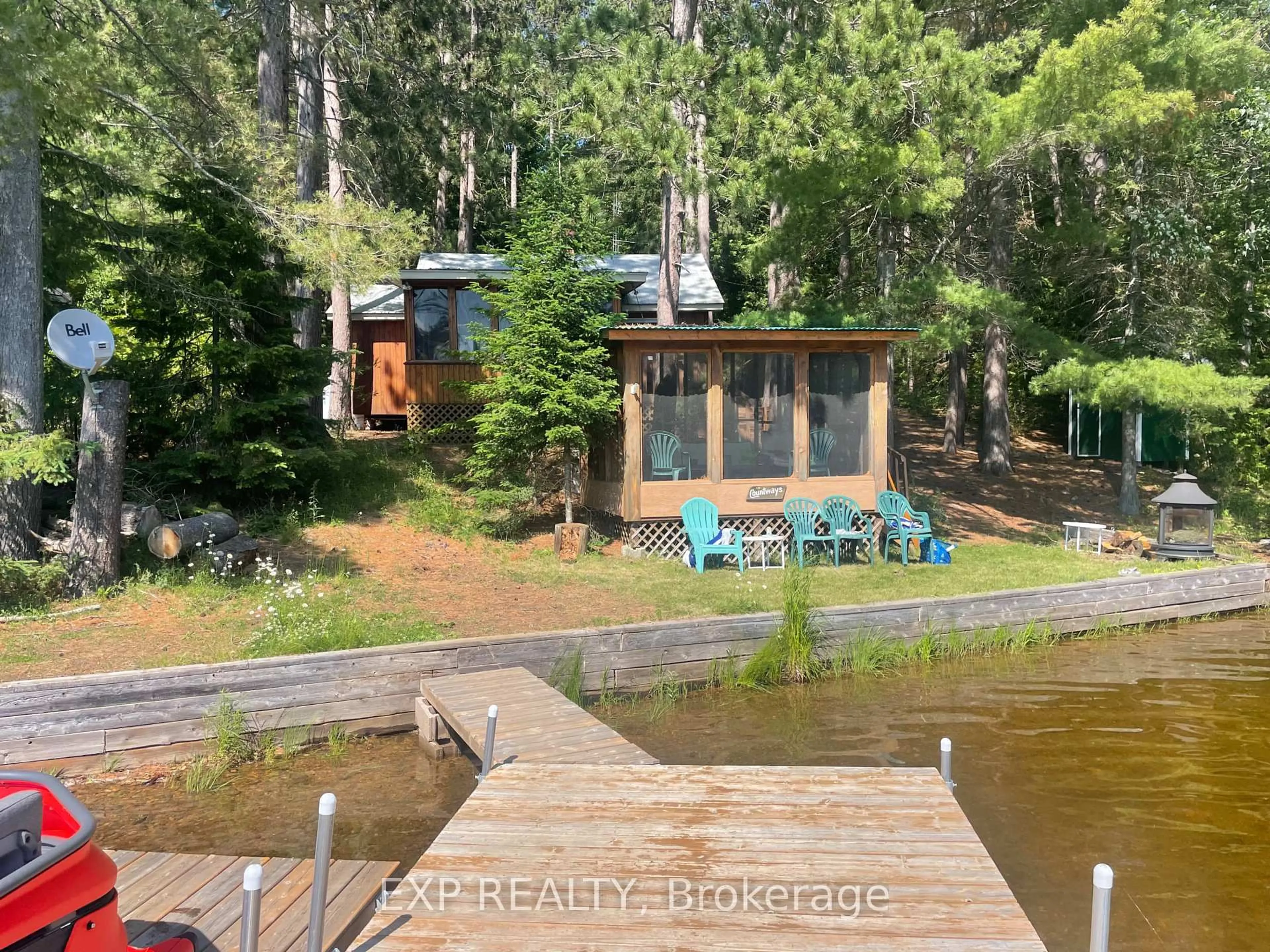 A pic from outside/outdoor area/front of a property/back of a property/a pic from drone, water/lake/river/ocean view for 19 Gorny Lane, Barry's Bay Ontario K0J 1B0