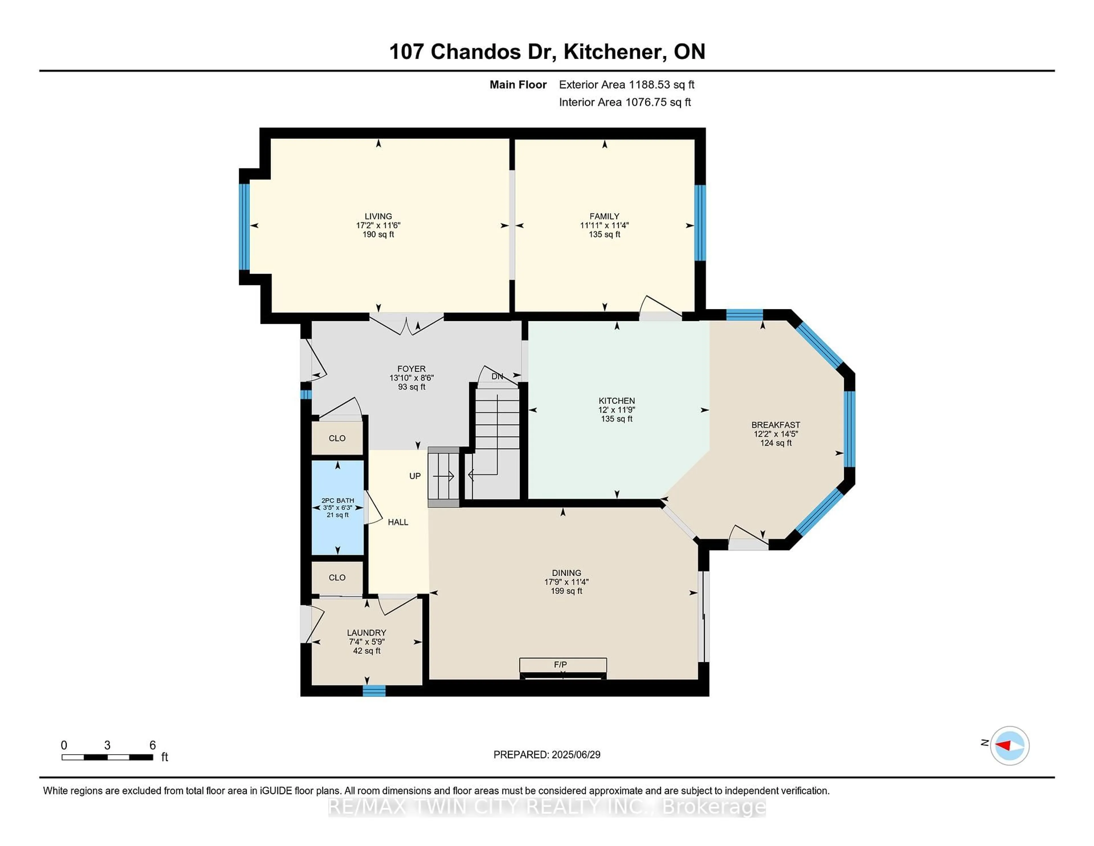 Floor plan for 107 Chandos Dr, Kitchener Ontario N2A 3Z4