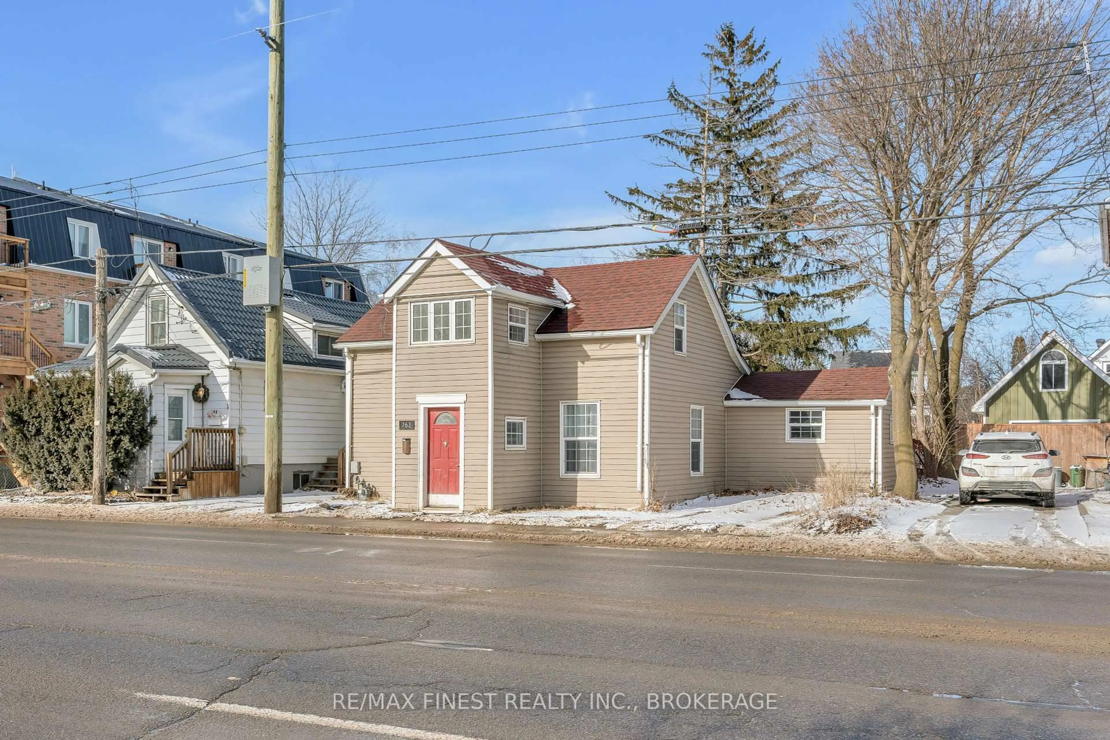 A pic from outside/outdoor area/front of a property/back of a property/a pic from drone, street for 763 King street West, Kingston Ontario K7M 2G4
