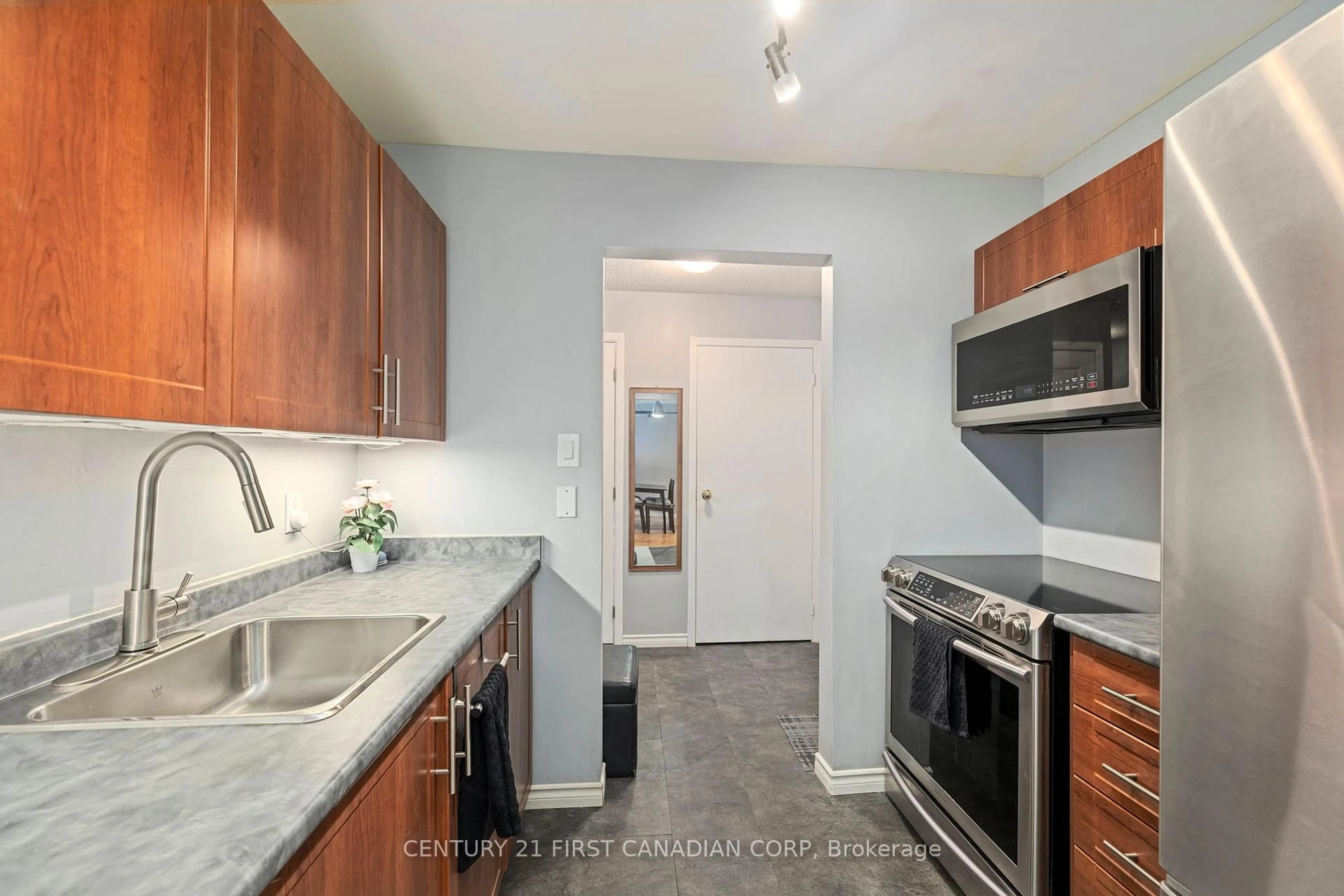 Standard kitchen, ceramic/tile floor for 739 Deveron Cres #203, London South Ontario N5Z 4Y1