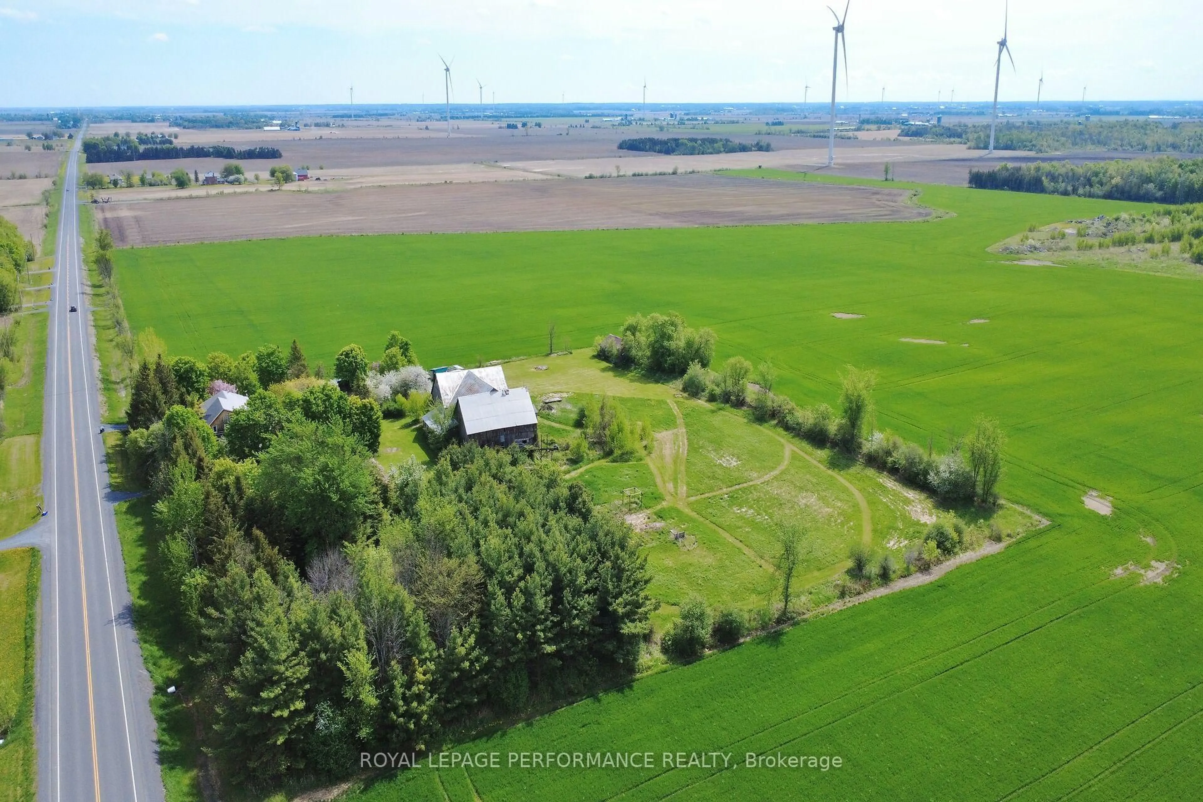 A pic from outside/outdoor area/front of a property/back of a property/a pic from drone, mountain view for 14120 County Road 13 Rd, North Stormont Ontario K0A 1R0