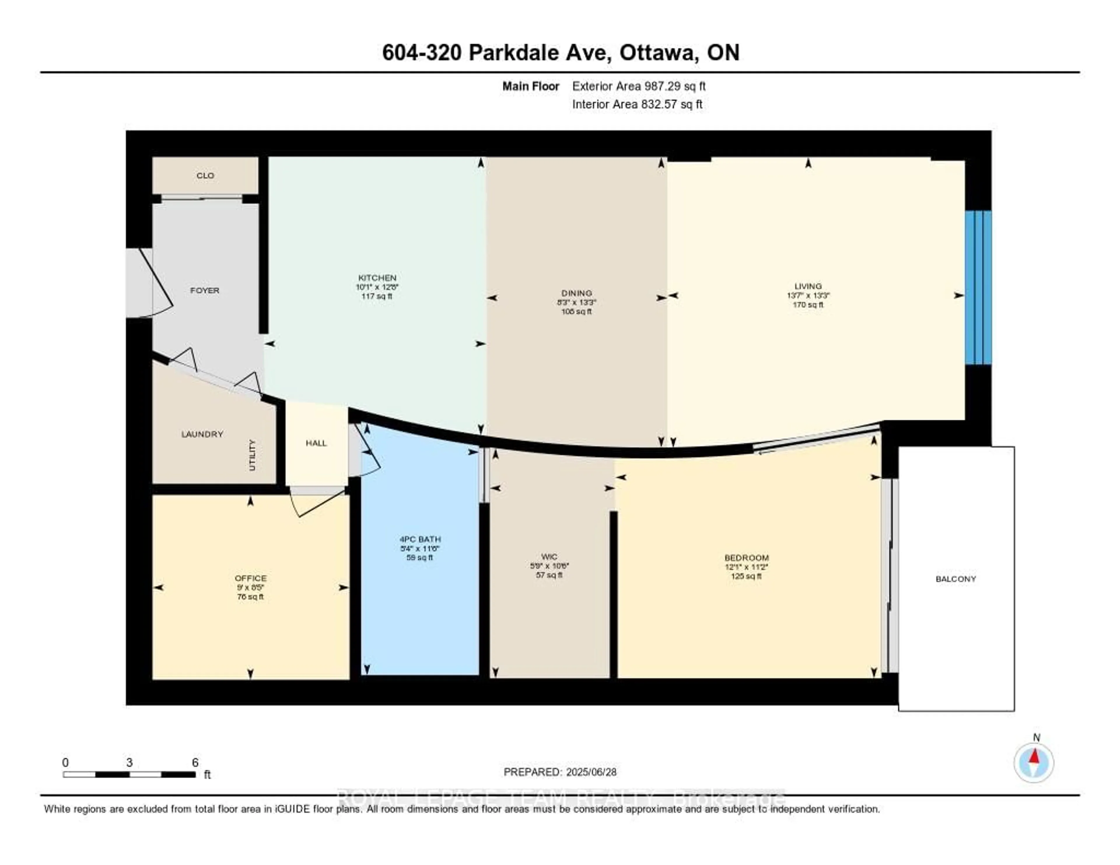 Floor plan for 320 Parkdale Ave #604, Ottawa Ontario K1Y 4X9