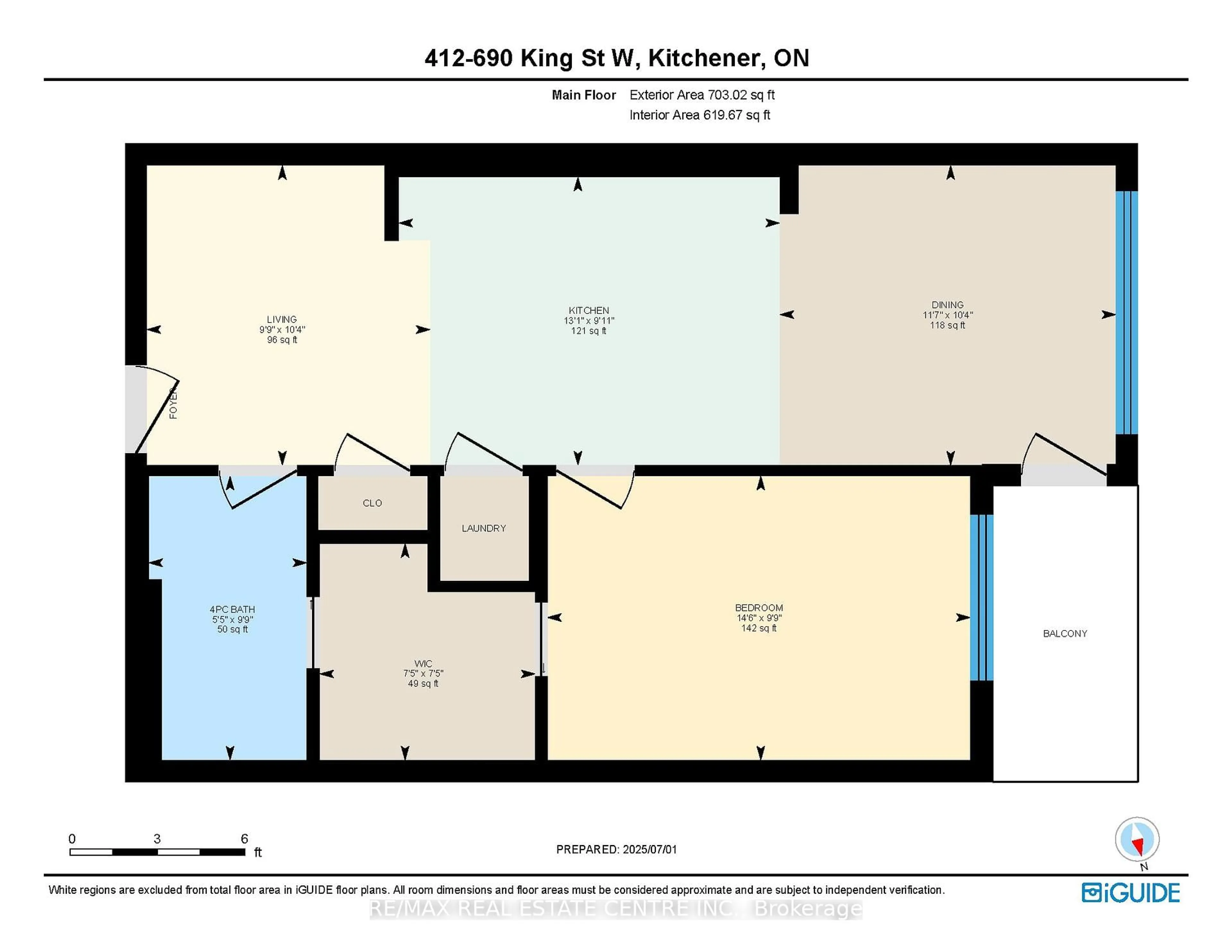 Floor plan for 690 King St #412, Kitchener Ontario N2G 0B9