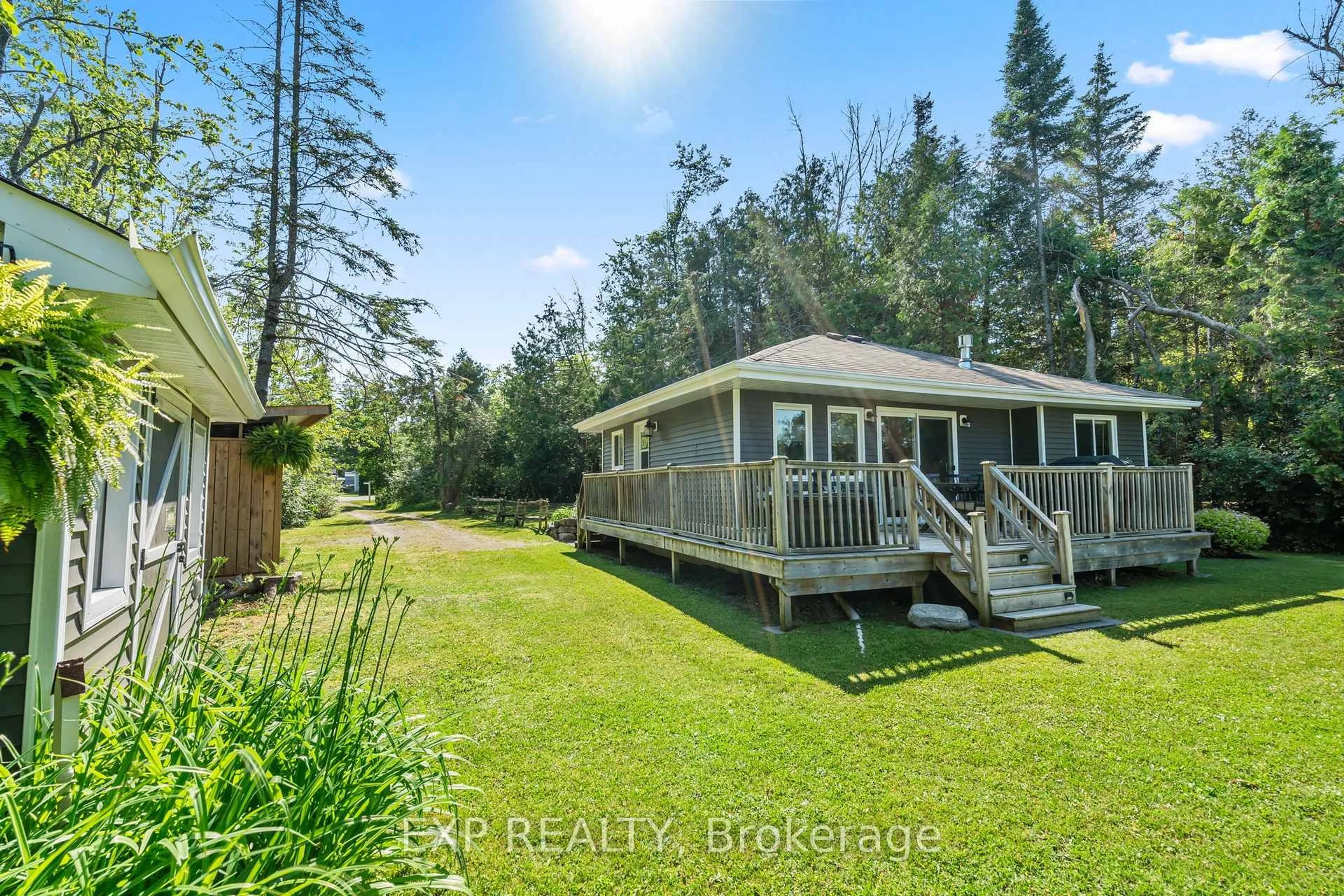 A pic from outside/outdoor area/front of a property/back of a property/a pic from drone, water/lake/river/ocean view for 46 Bayview Estate Rd, Kawartha Lakes Ontario K0M 1N0