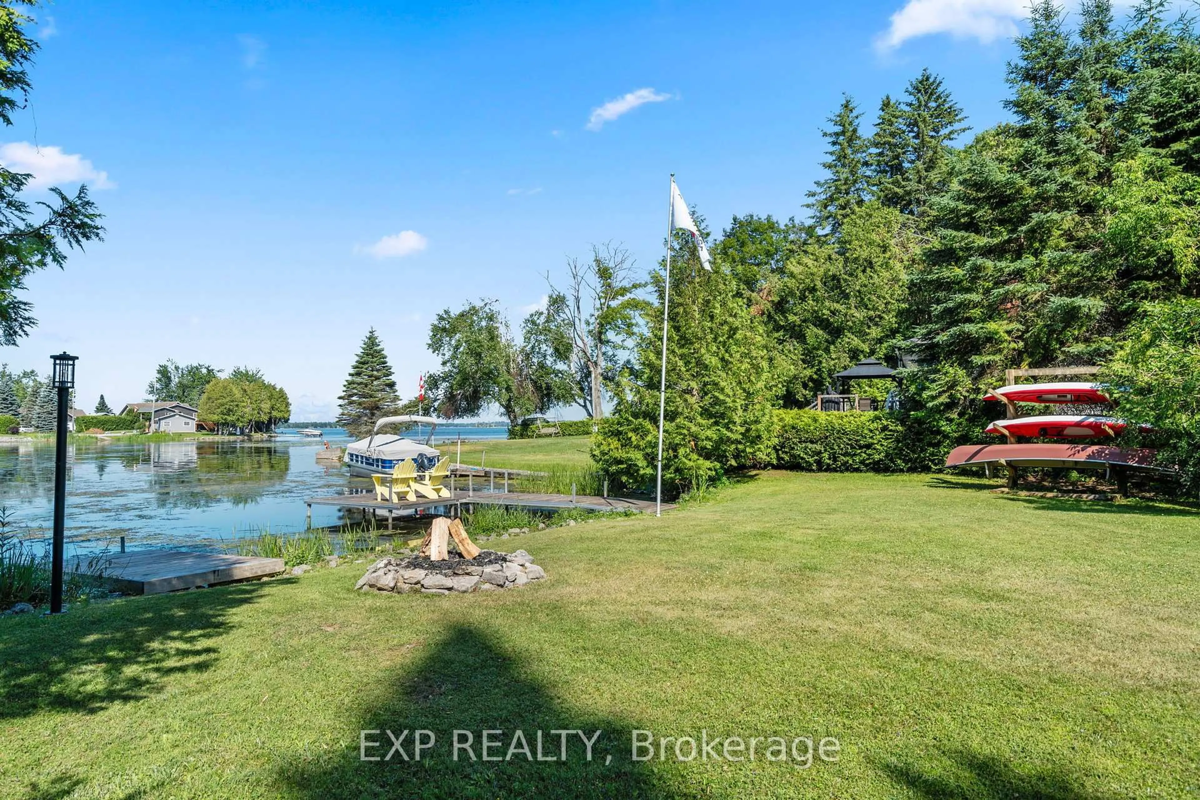 A pic from outside/outdoor area/front of a property/back of a property/a pic from drone, water/lake/river/ocean view for 46 Bayview Estate Rd, Kawartha Lakes Ontario K0M 1N0