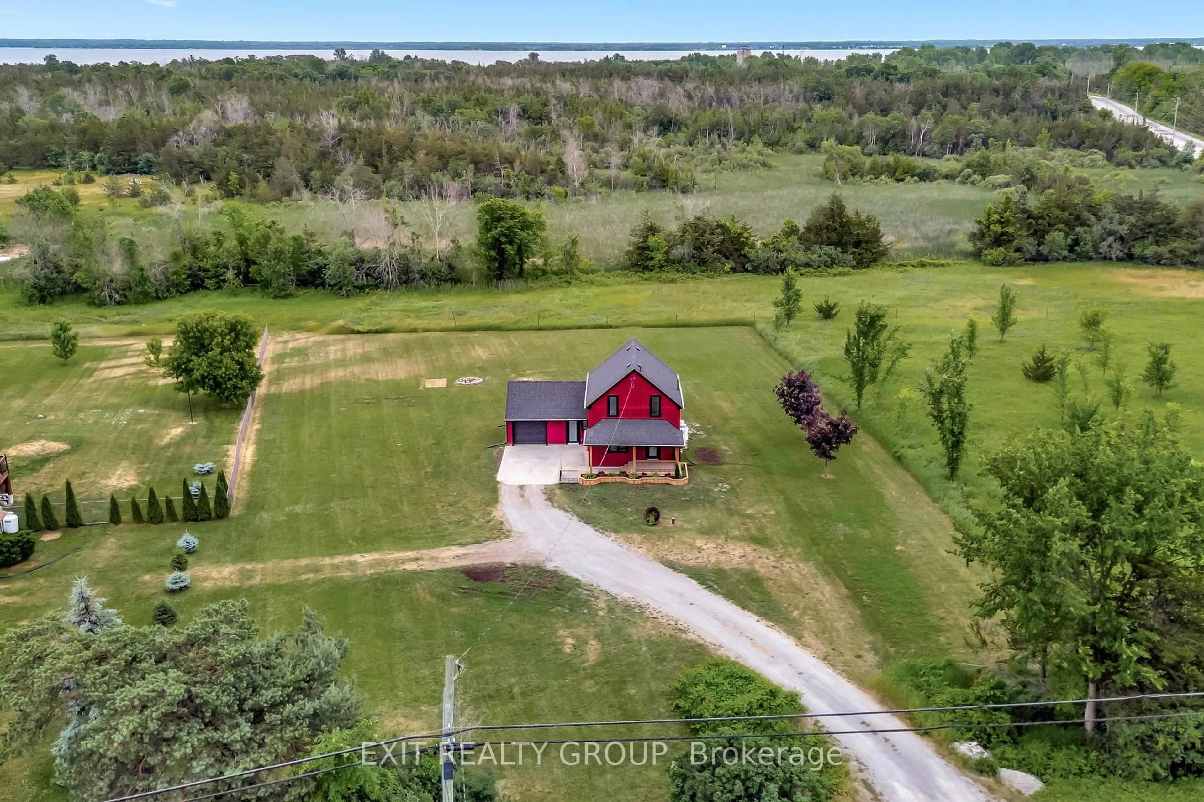 A pic from outside/outdoor area/front of a property/back of a property/a pic from drone, water/lake/river/ocean view for 4720 Old Hwy 2, Belleville Ontario K8N 4Z4
