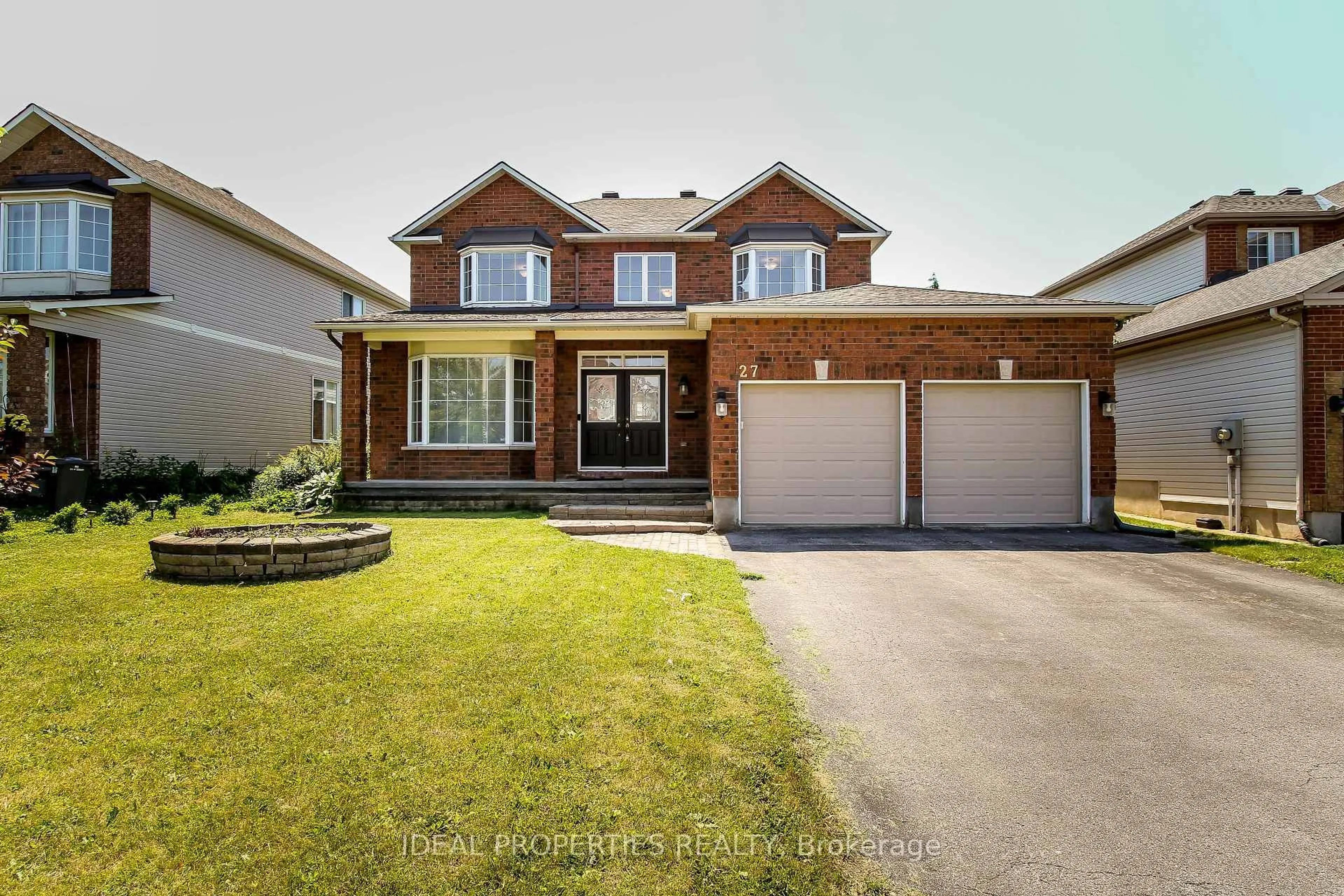 Home with brick exterior material, street for 27 Fanterra Way, Ottawa Ontario K1T 3Y7