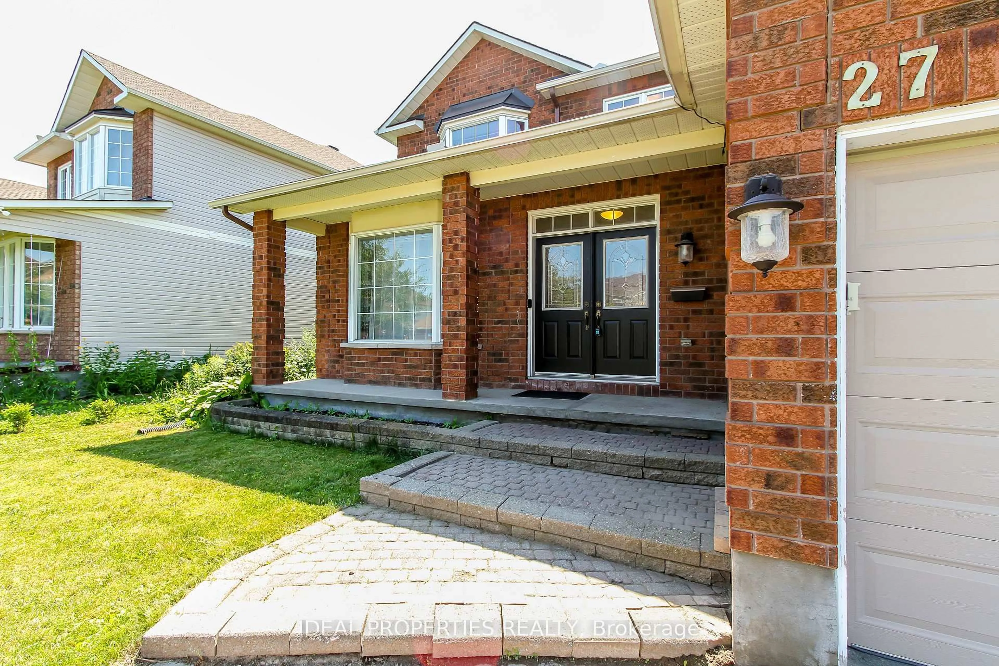 Home with brick exterior material, street for 27 Fanterra Way, Ottawa Ontario K1T 3Y7