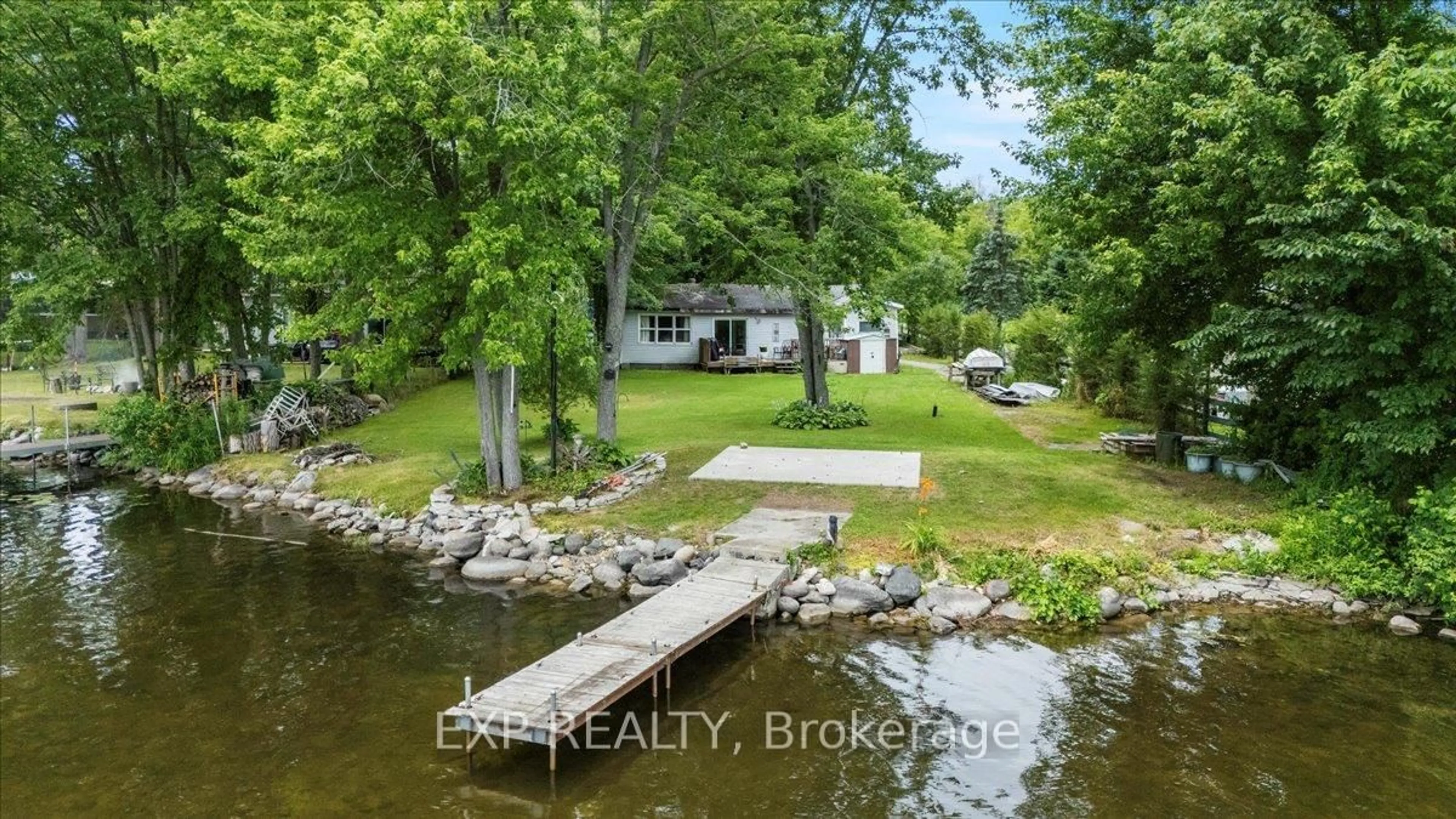 A pic from outside/outdoor area/front of a property/back of a property/a pic from drone, water/lake/river/ocean view for 55 Prior Lane, Hastings Ontario K0K 2C0