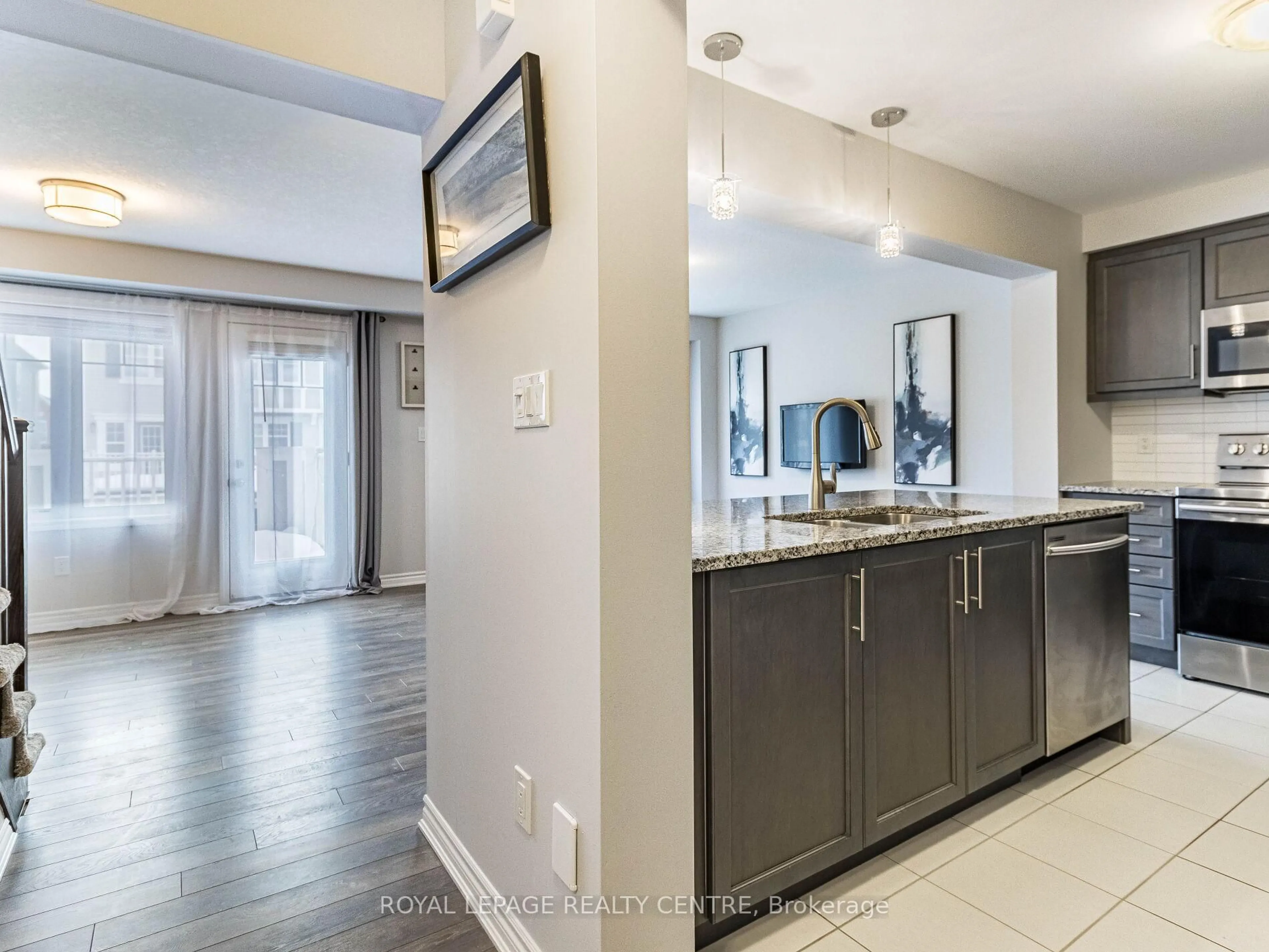 Open concept kitchen, ceramic/tile floor for 143 Ridge Rd #57, Cambridge Ontario N3H 4R6