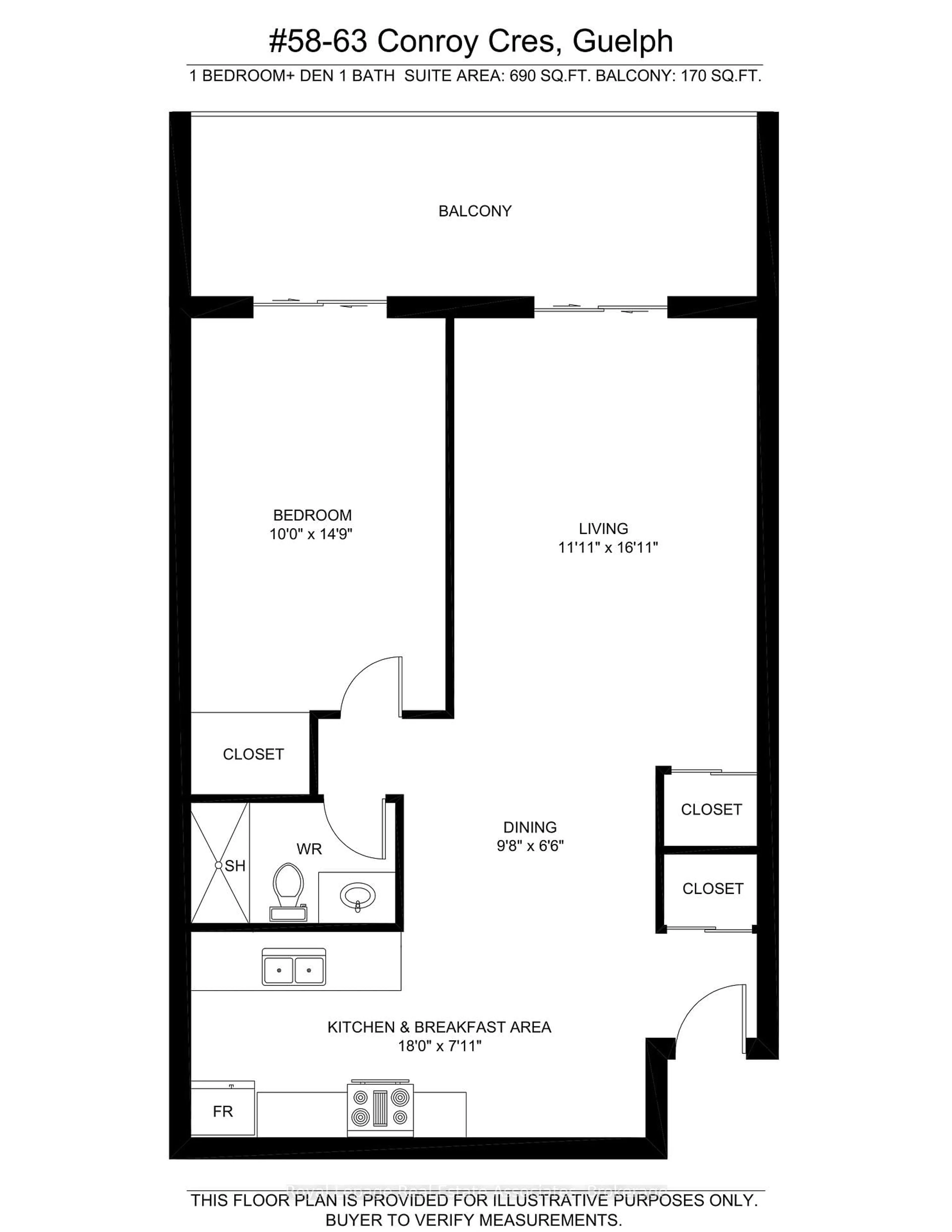 Floor plan for 63 Conroy Cres #58, Guelph Ontario N1G 2V5