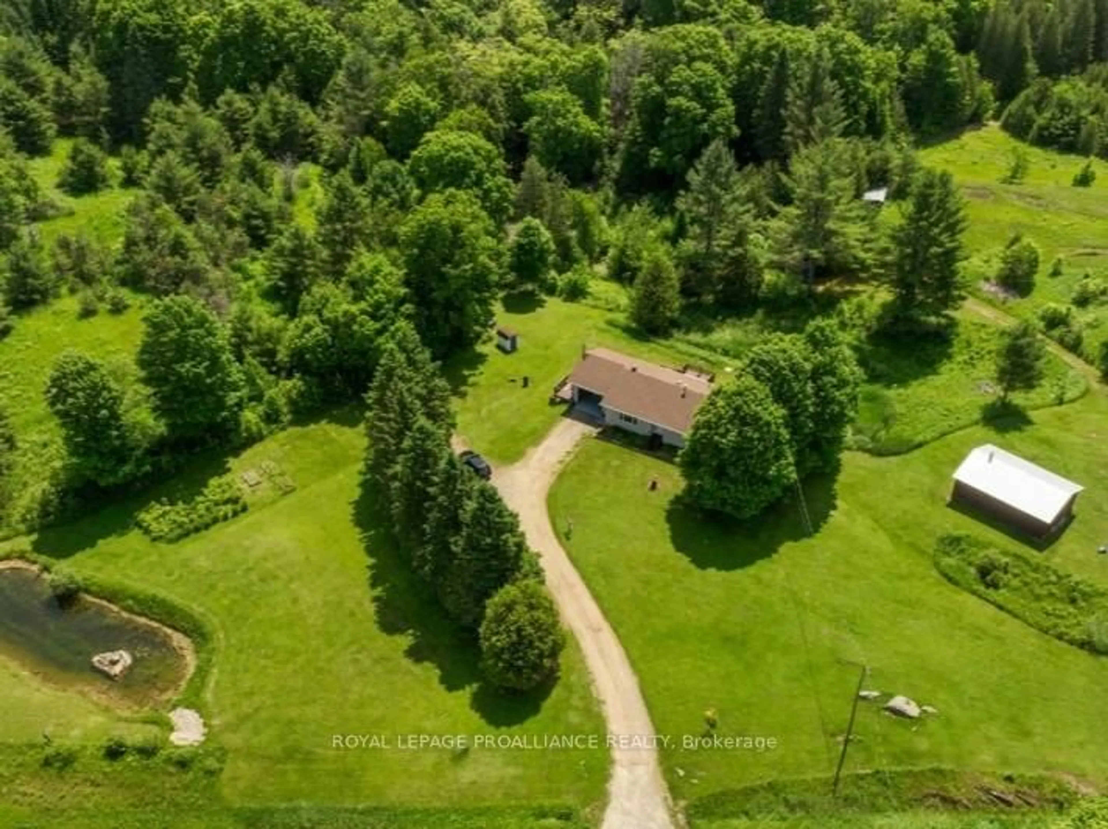 A pic from outside/outdoor area/front of a property/back of a property/a pic from drone, forest/trees view for 6008 Road 506, Cloyne Ontario K0H 1K0
