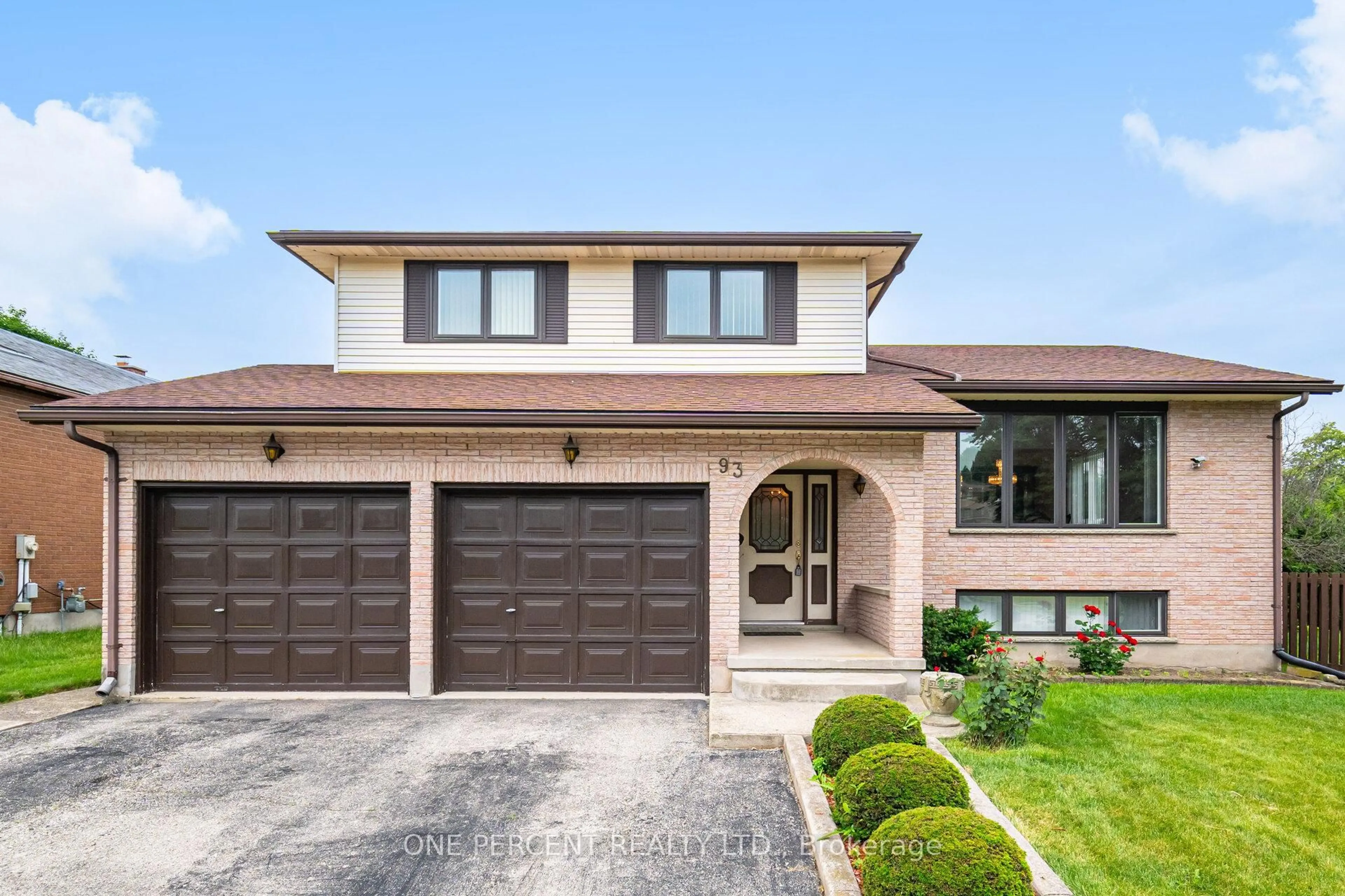 Home with brick exterior material, street for 93 OLD CHICOPEE Dr, Kitchener Ontario N2A 3R7