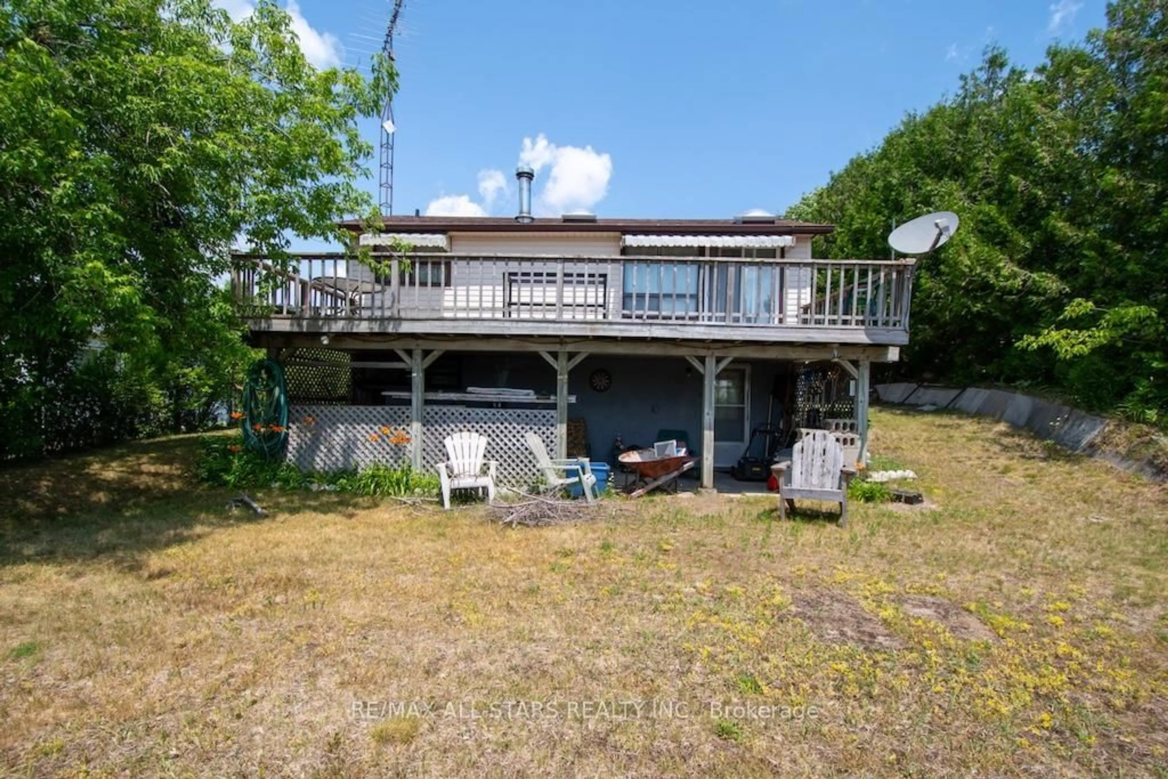 A pic from outside/outdoor area/front of a property/back of a property/a pic from drone, water/lake/river/ocean view for 68 Charlore Park Dr, Kawartha Lakes Ontario K0L 2W0