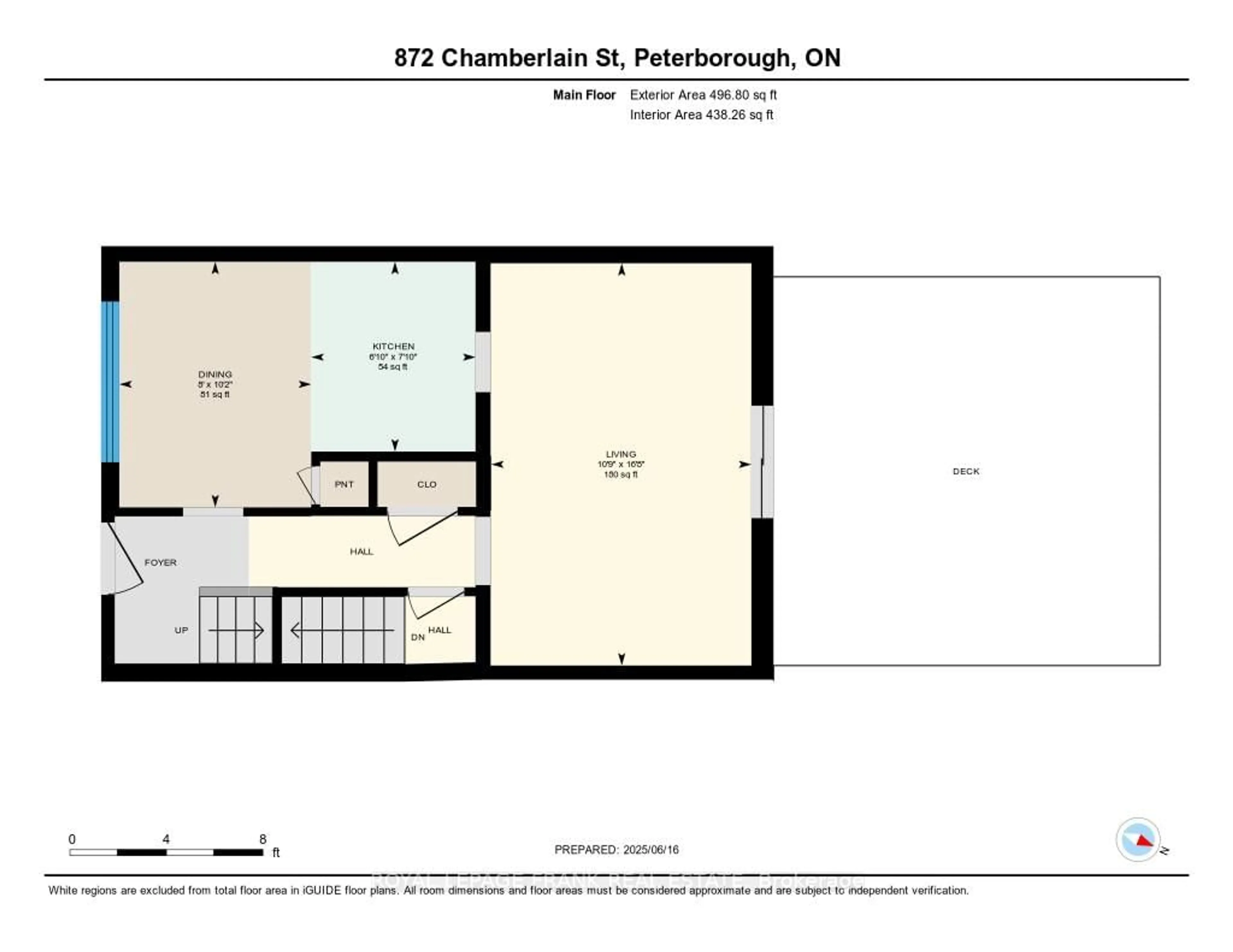 Floor plan for 872 Chamberlain St, Peterborough Central Ontario K9J 4M7