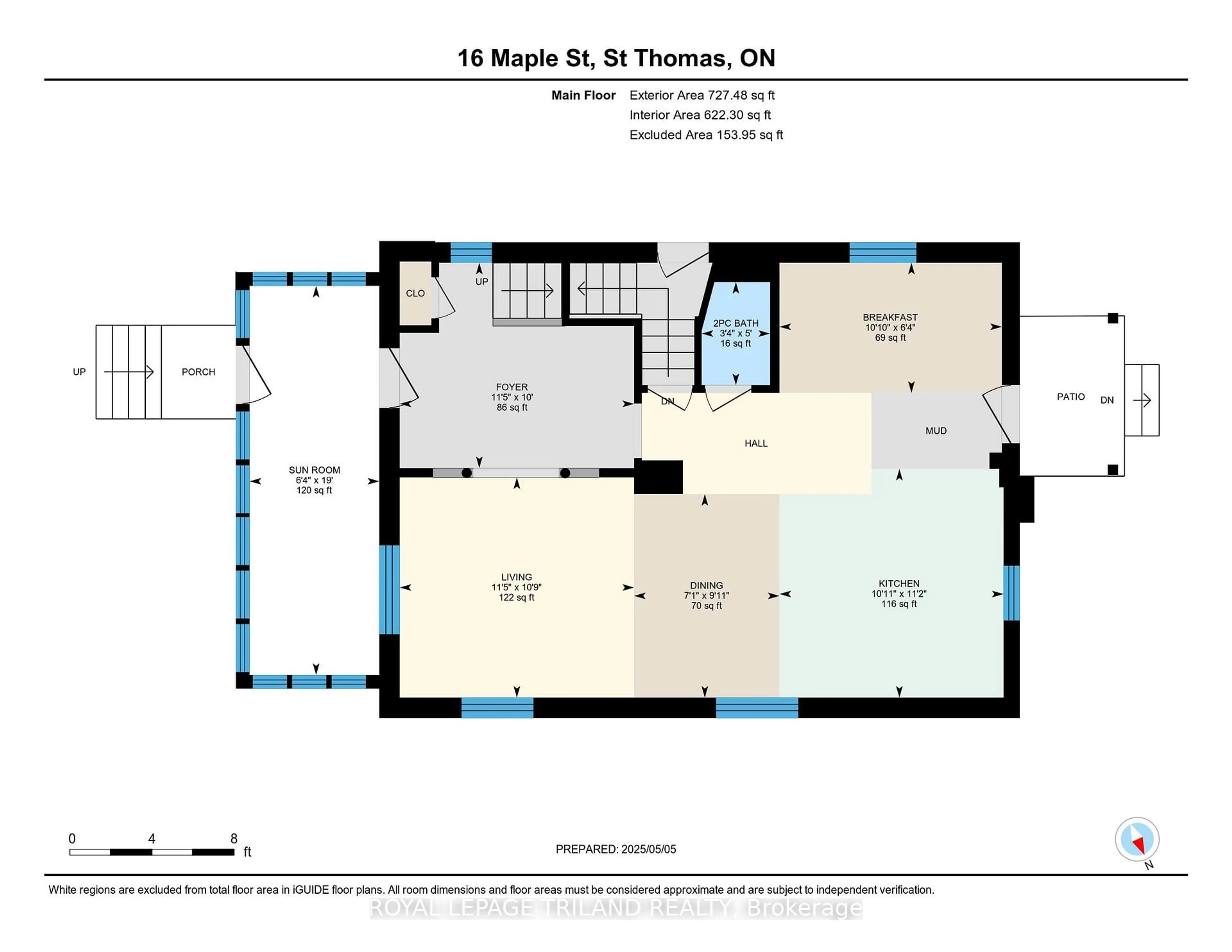 Floor plan for 16 Maple St, St. Thomas Ontario N5R 1Y9