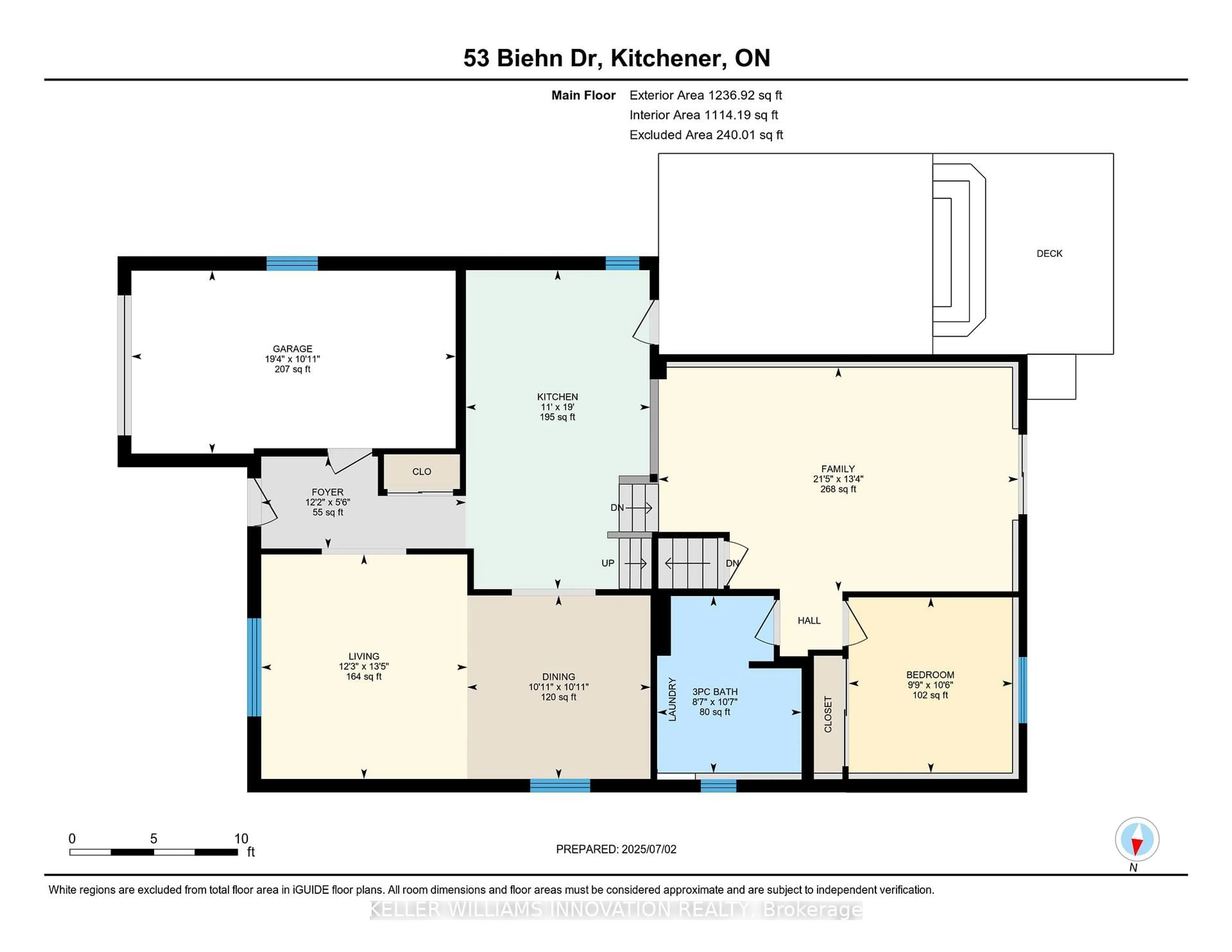 Floor plan for 53 Biehn Dr, Kitchener Ontario N2R 1L8