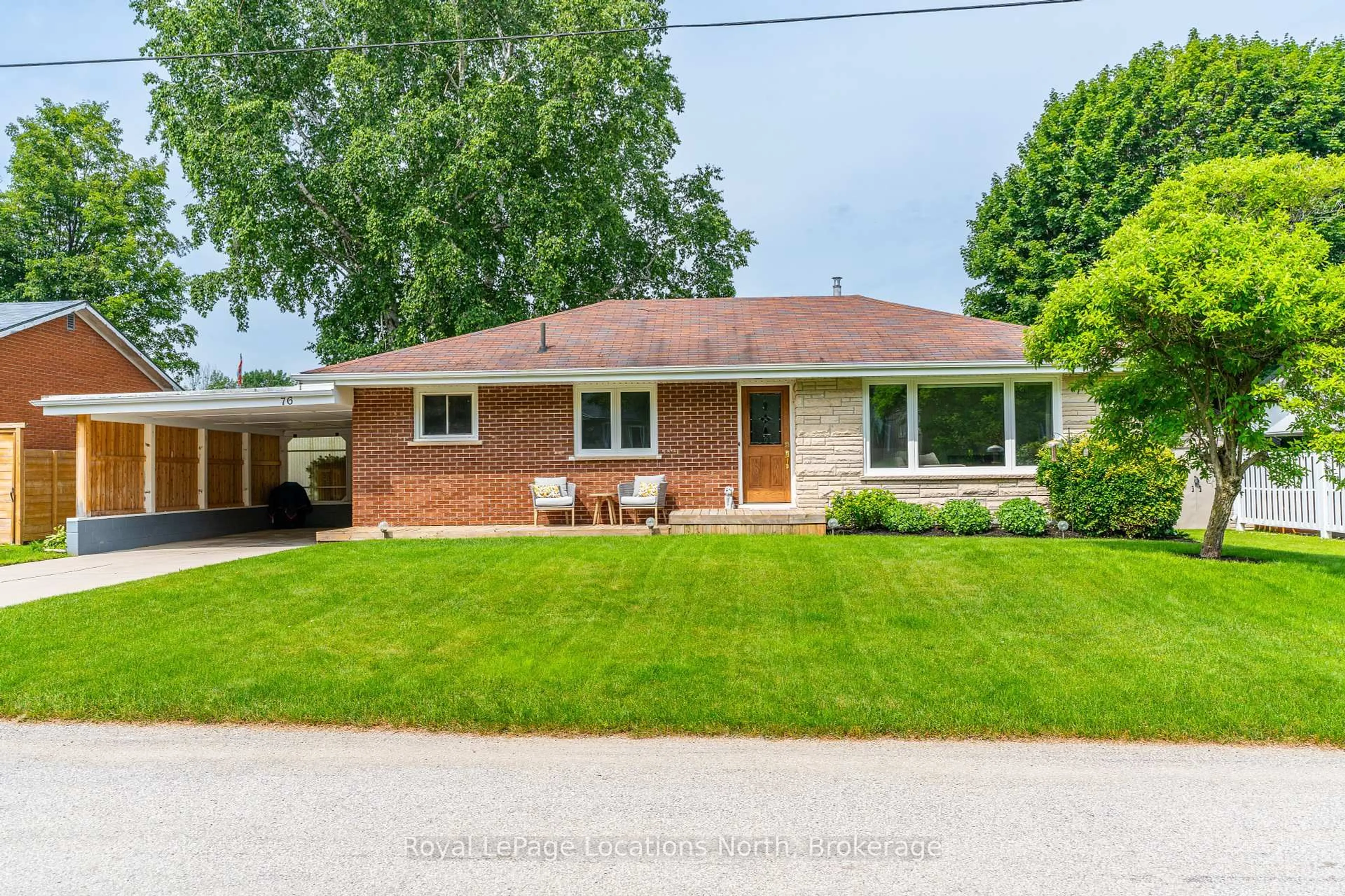 Home with brick exterior material, street for 76 McKibbon Dr, Meaford Ontario N4L 1C6
