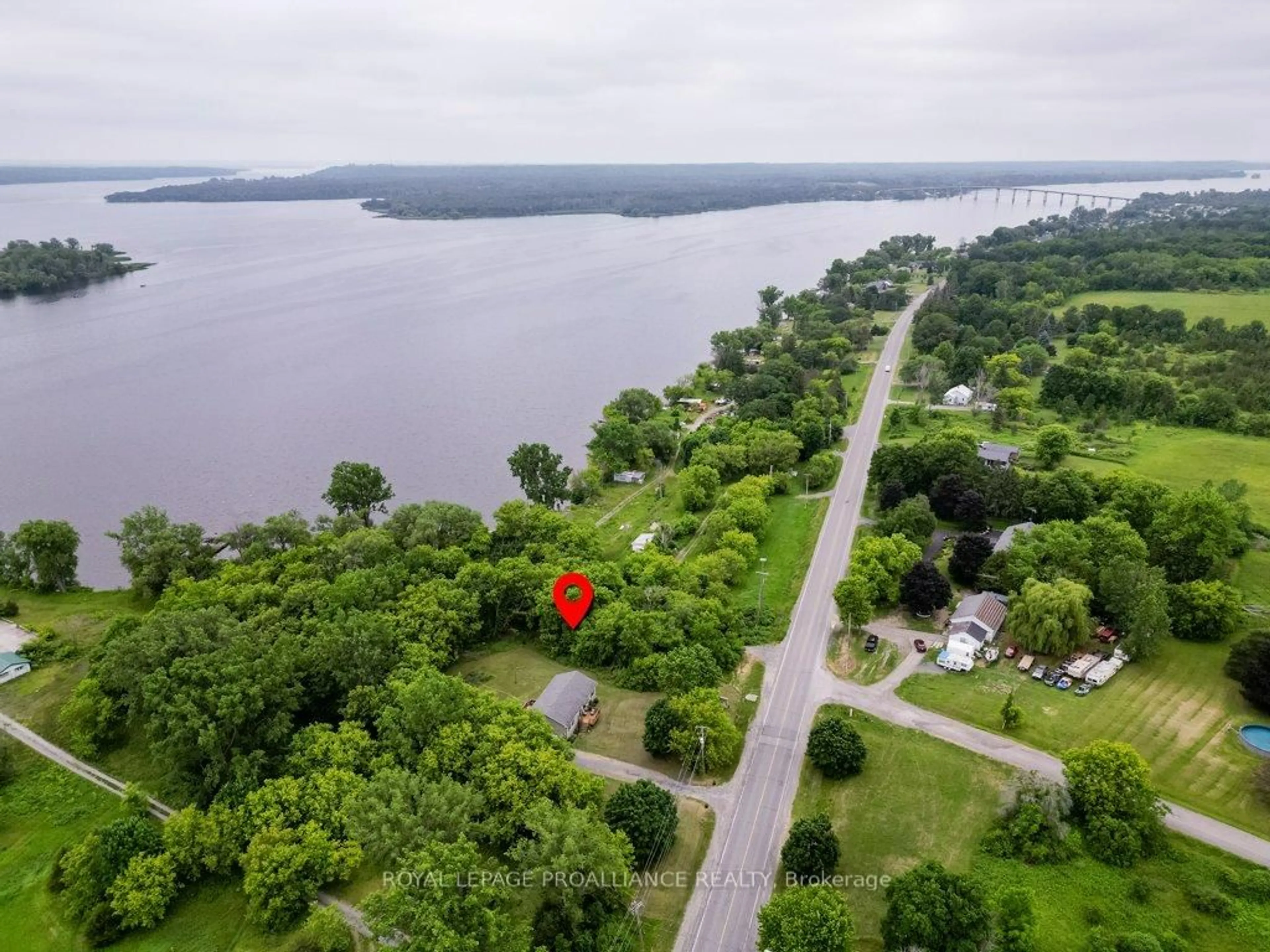 A pic from outside/outdoor area/front of a property/back of a property/a pic from drone, water/lake/river/ocean view for 2 Main St, Deseronto Ontario K0K 1X0