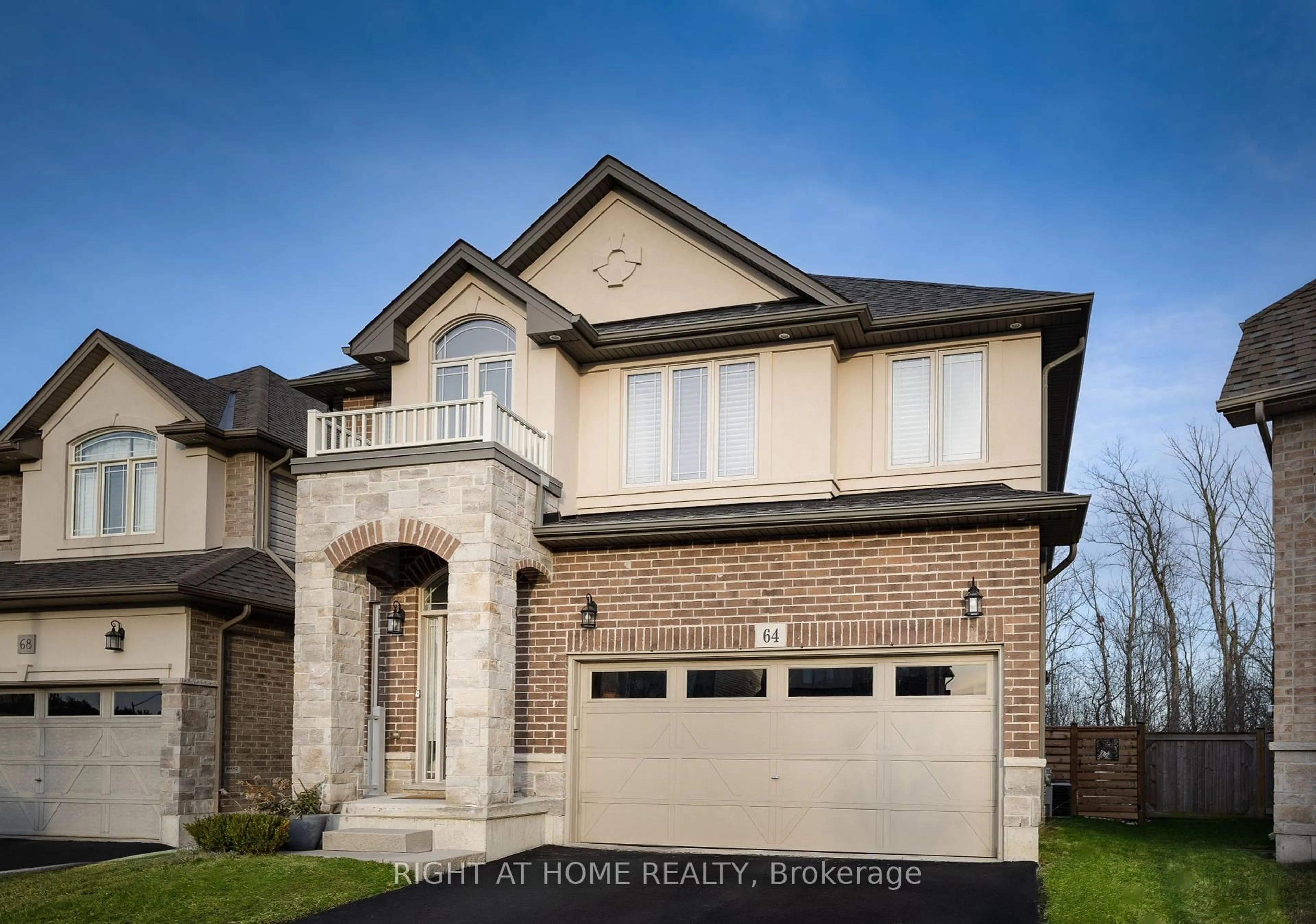 Home with brick exterior material, street for 64 Winslow Way, Hamilton Ontario L8J 0G9