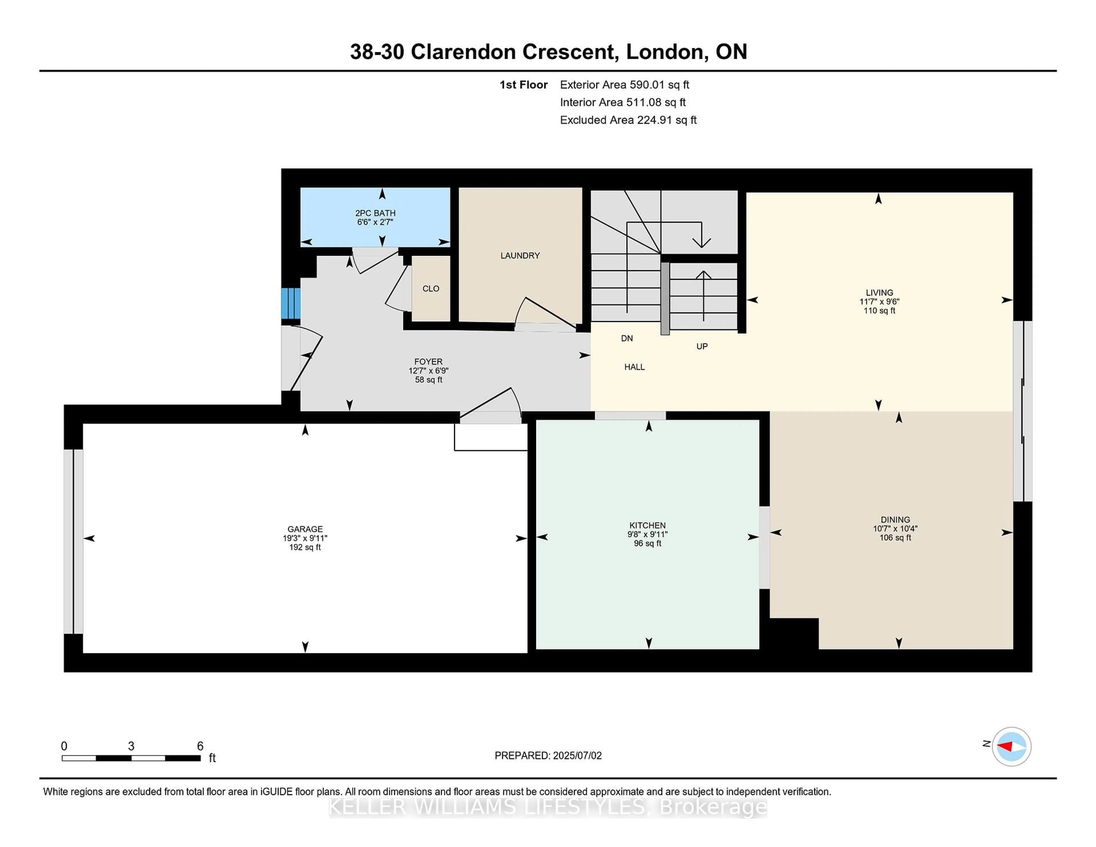Floor plan for 30 Clarendon Cres #38, London South Ontario N6C 5Y2